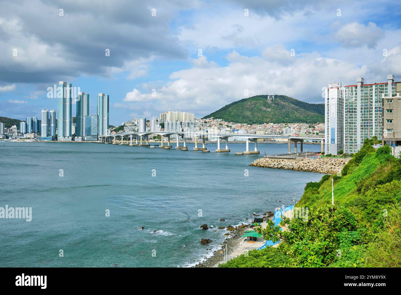 View of Busan city from the Huinyeoul Cultural Village Stock Photo