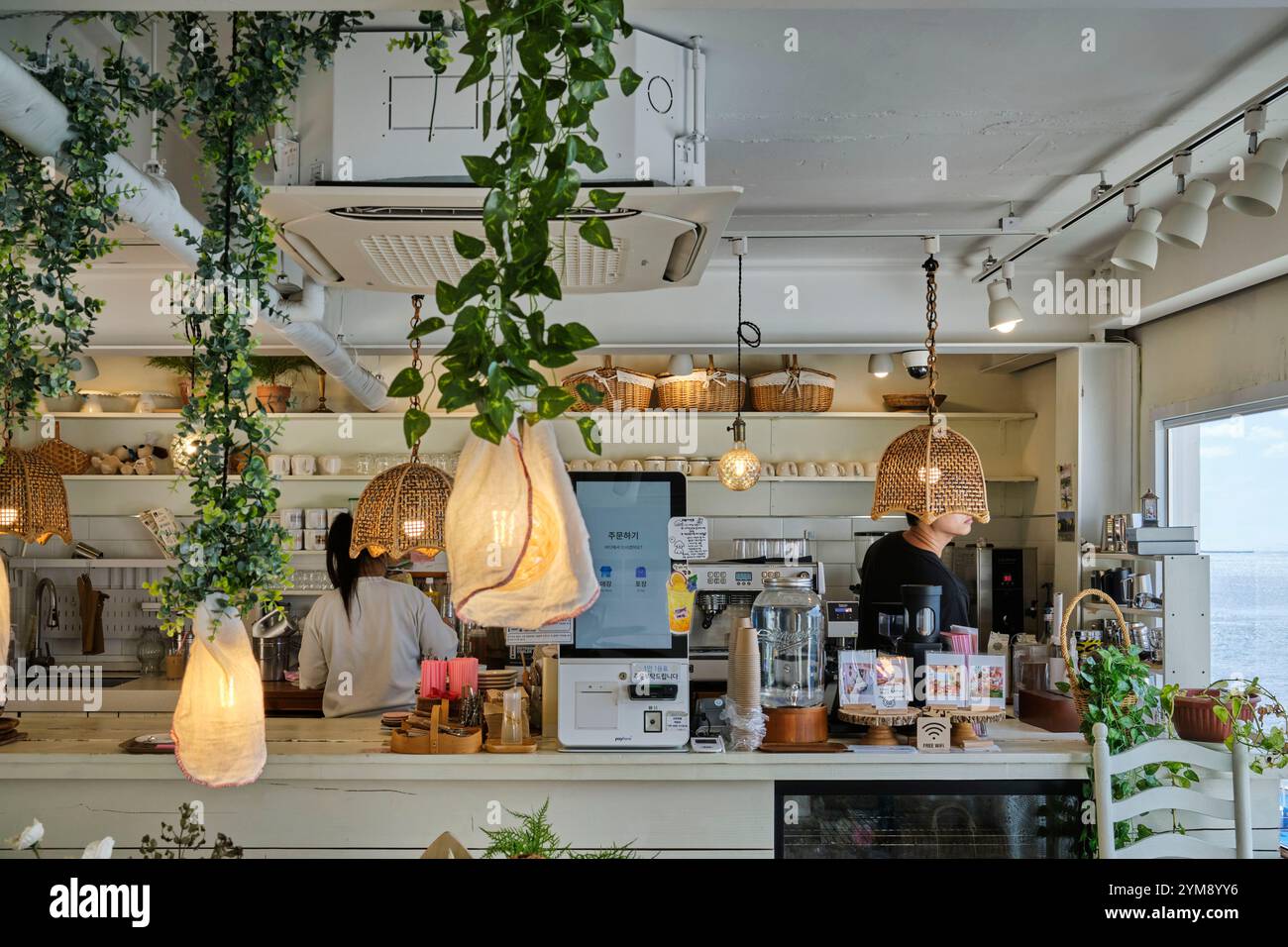 Cafe interior, Huinyeoul Cultural Village in Busan Stock Photo