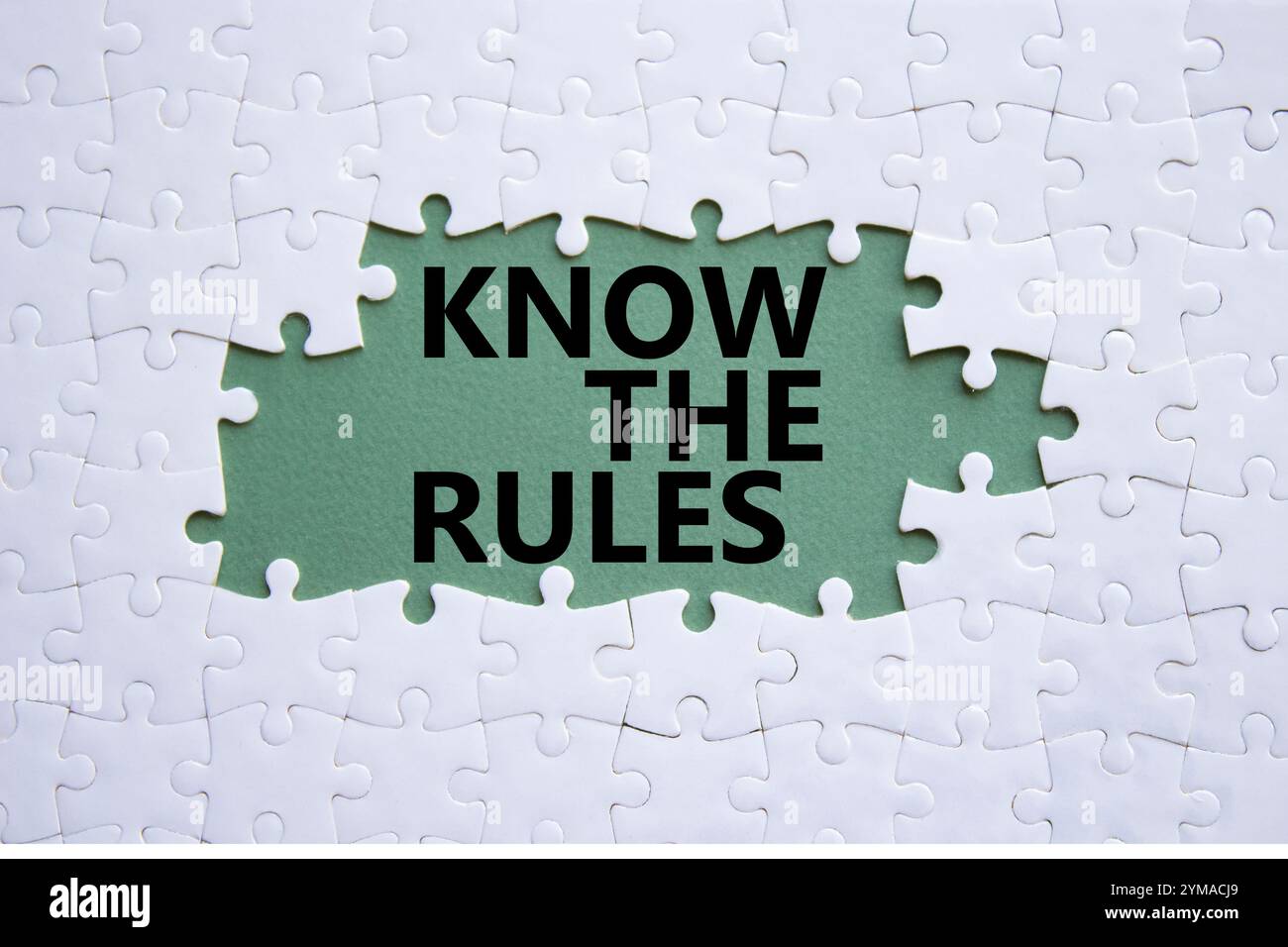 Know the rules symbol. Concept words Know the rules on white puzzle ...