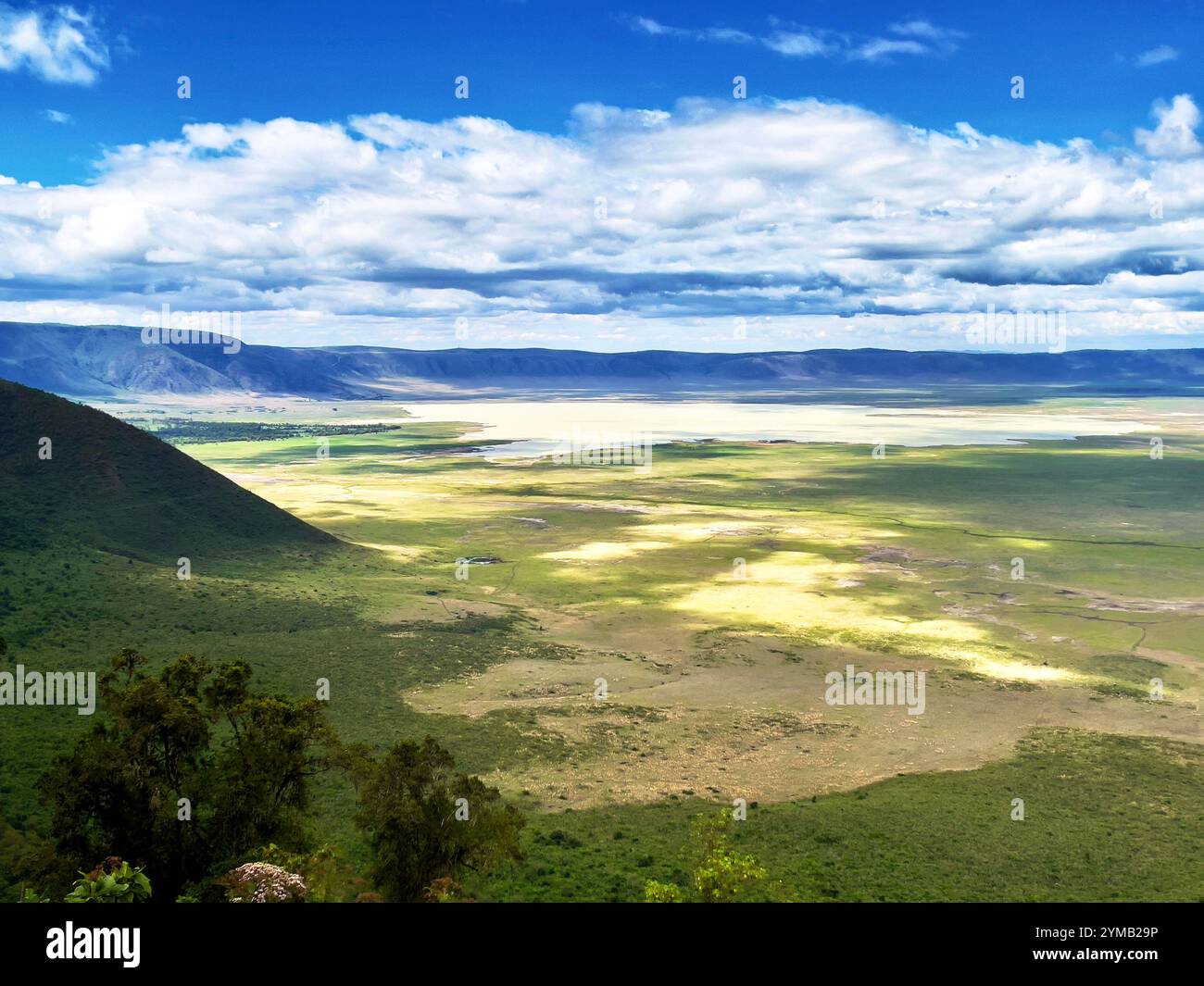 Partial view of the Ngorongoro crater in Tanzania from the Crater view point - Smartphone Captured Stock Image