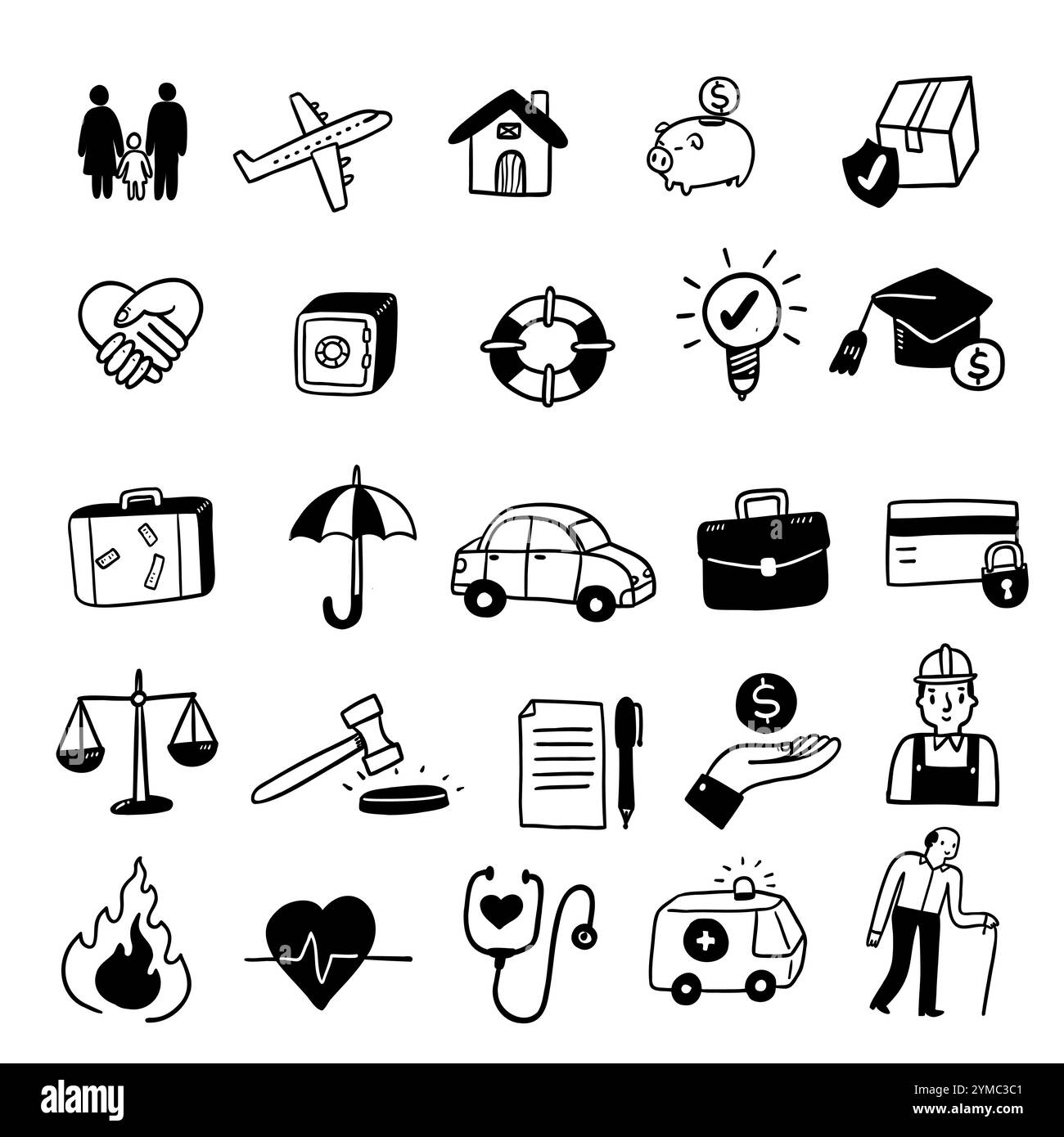 Family car hand draw Black and White Stock Photos & Images - Alamy
