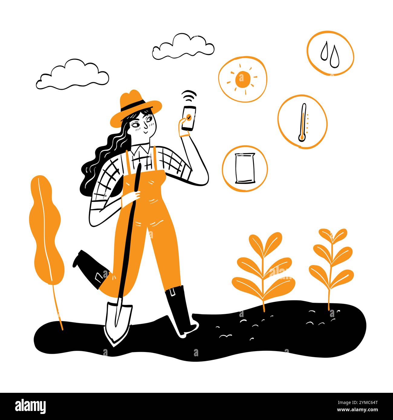 Ecosystem environment concept, Hand drawn vector Illustrations doodle style. Stock Vector