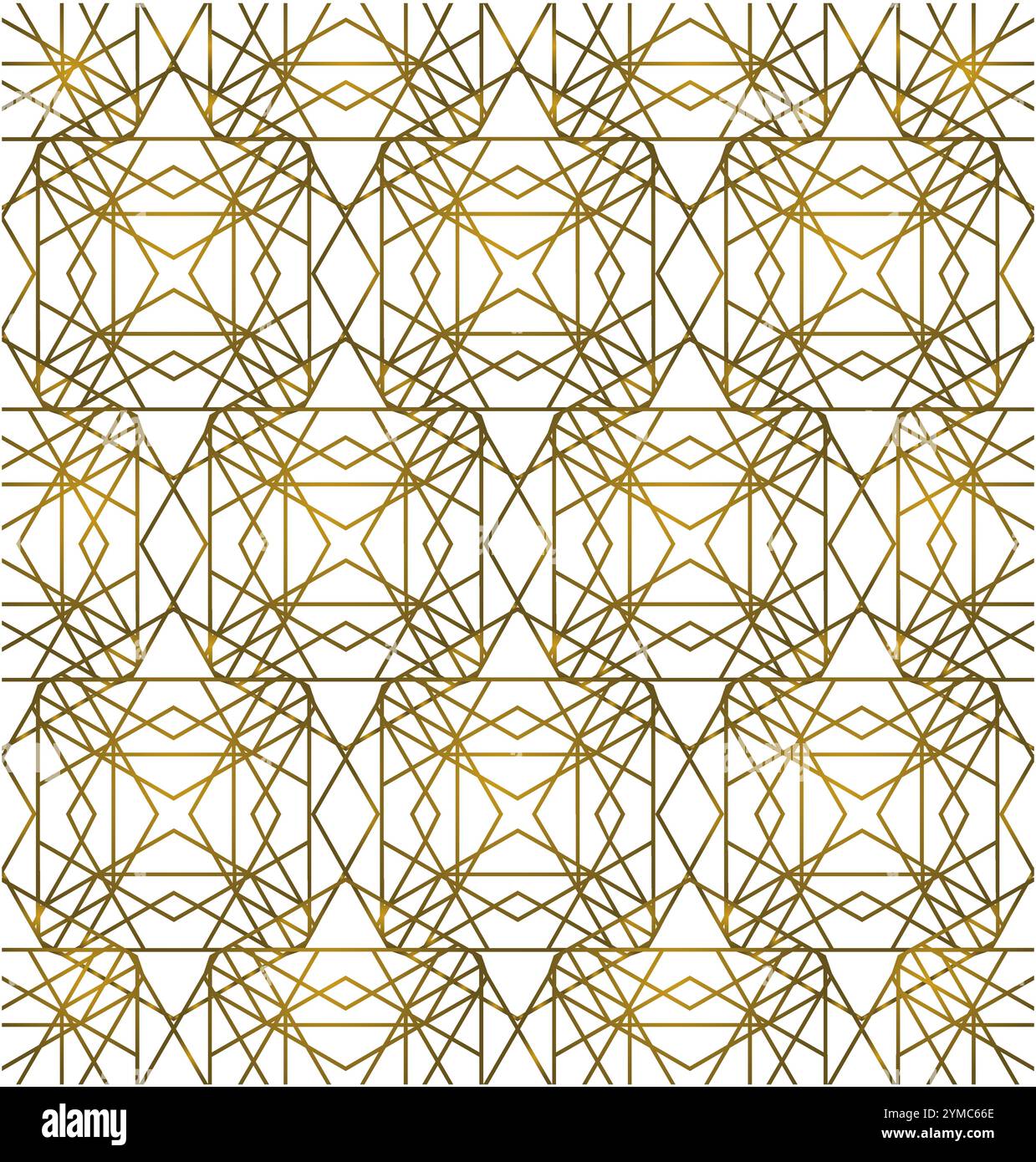 Pattern Golden Colors Arabic Style Network Decorative Ornament Stock Vector
