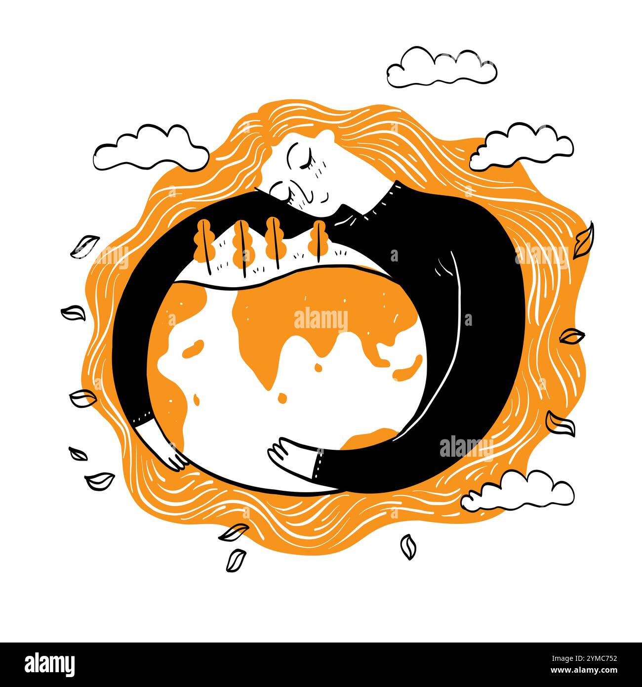 Ecosystem environment concept, Hand drawn vector Illustrations doodle style. Stock Vector