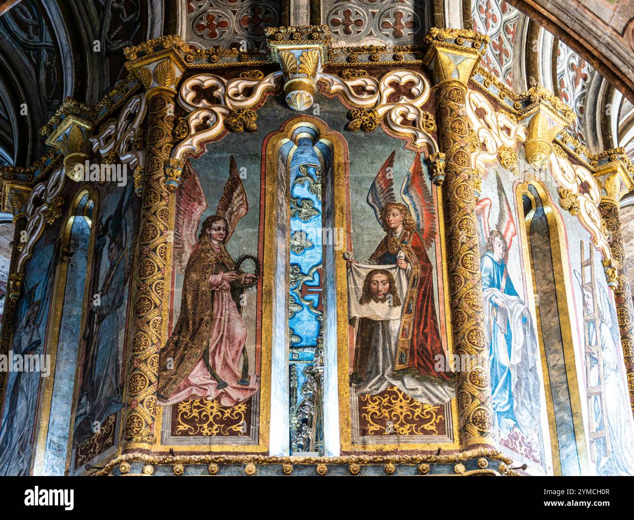 Interior view at the Charola of the Convent of Christ, magnificent ...
