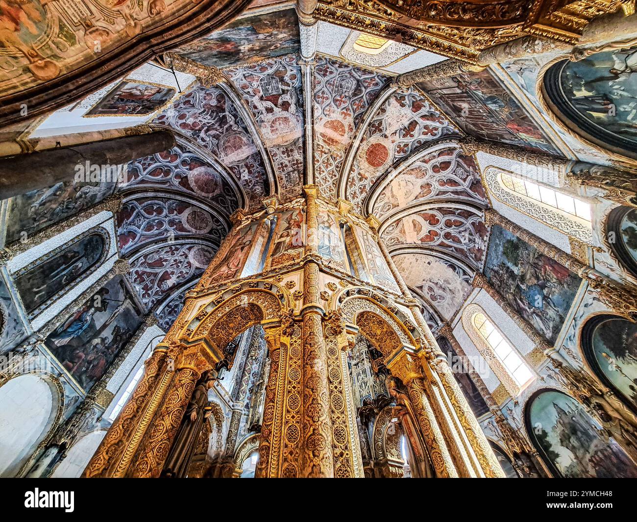 Interior view at the Charola of the Convent of Christ, magnificent ...