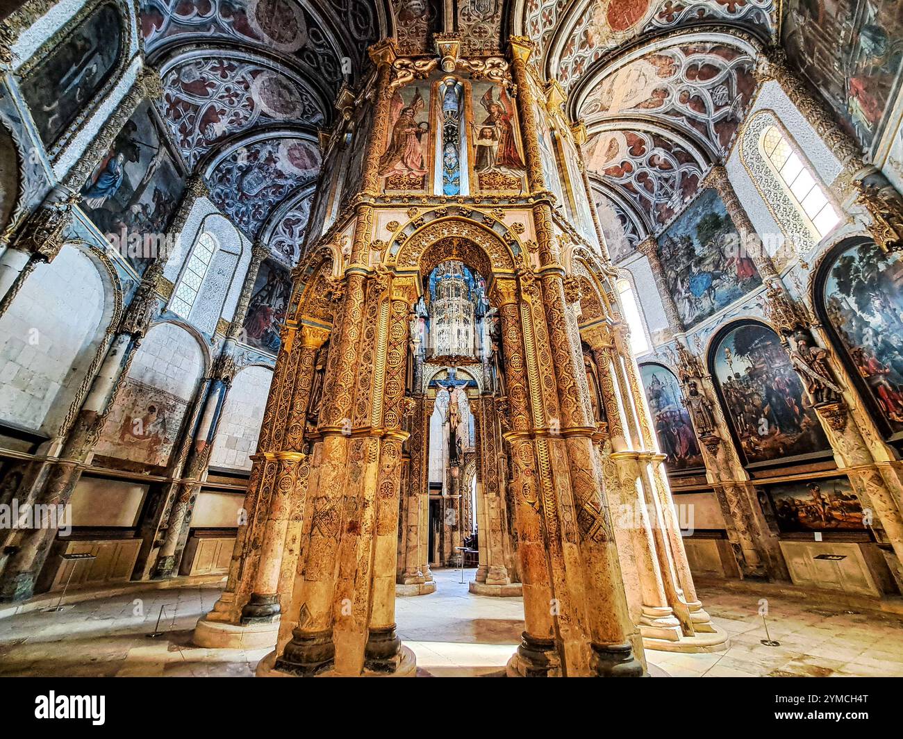 Interior view at the Charola of the Convent of Christ, magnificent ...
