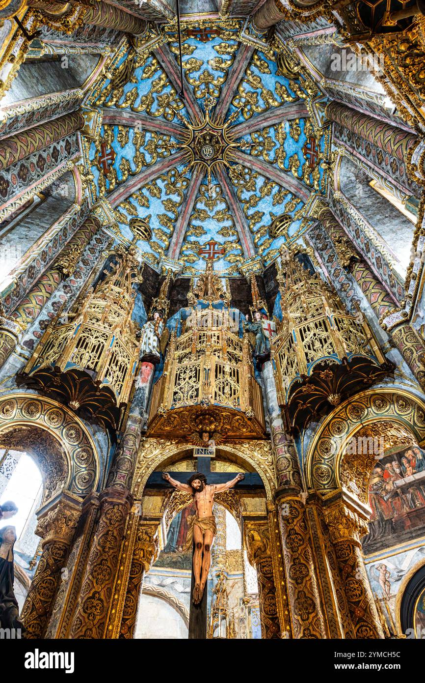 Interior view at the Charola of the Convent of Christ, magnificent ...