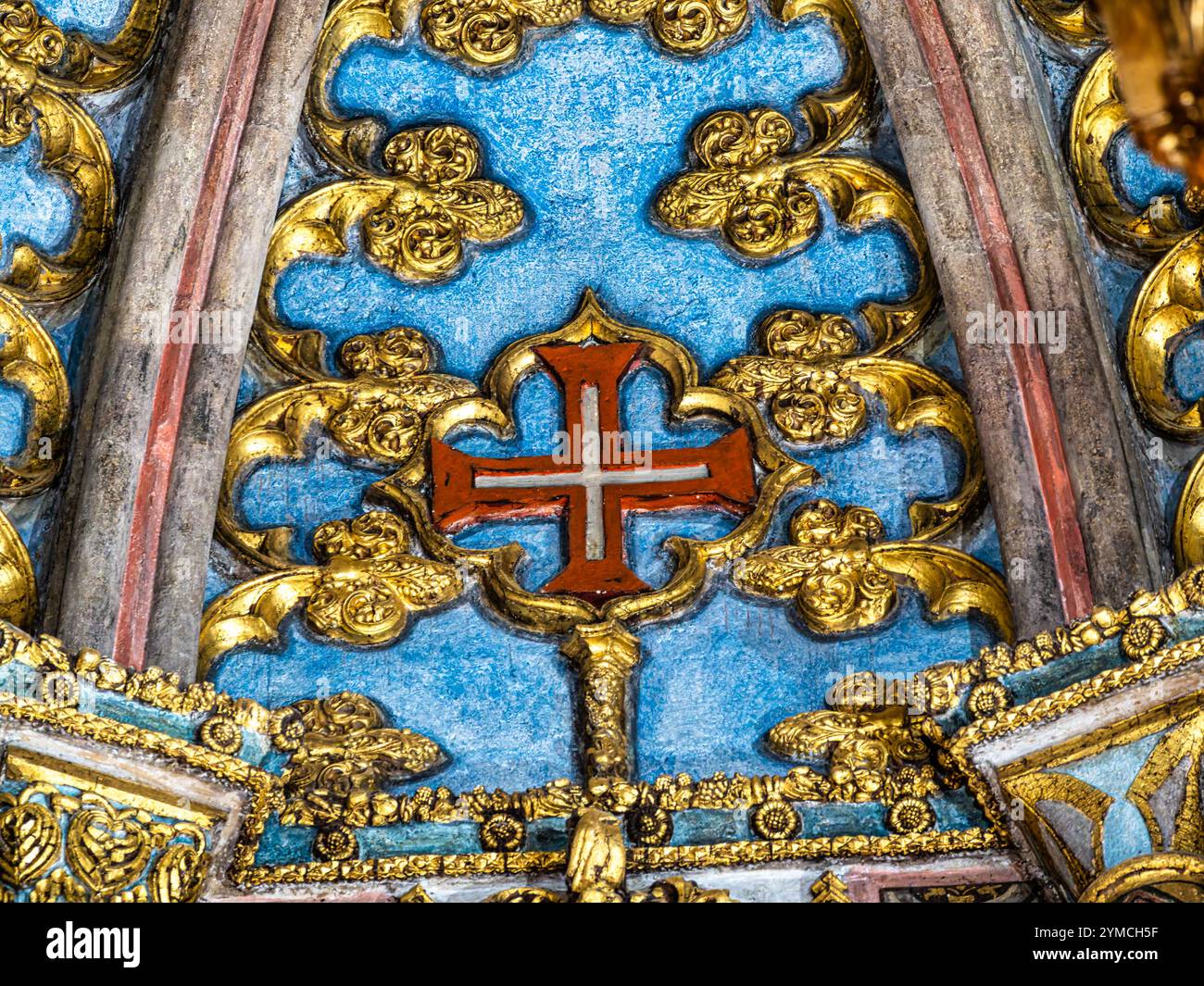 Interior view at the Charola of the Convent of Christ, magnificent ...