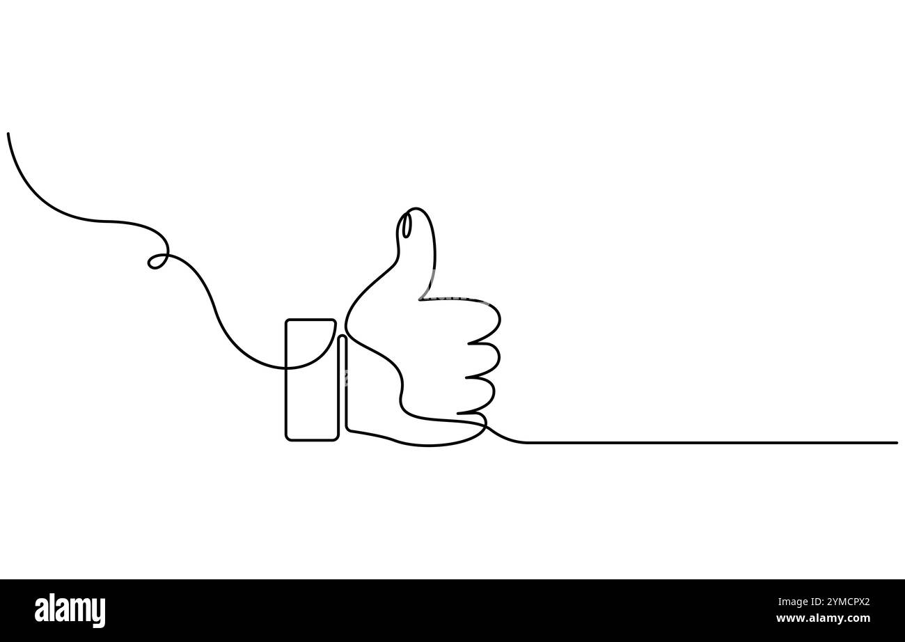 Thumbs Up continuous line drawing Stock Vector Image & Art - Alamy