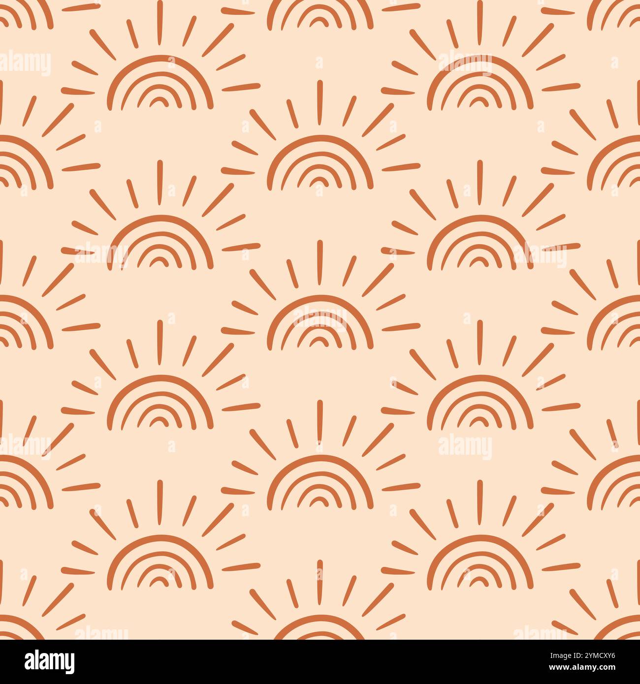 Boho Aztec Sun Seamless Pattern Tribal Background Stock Vector