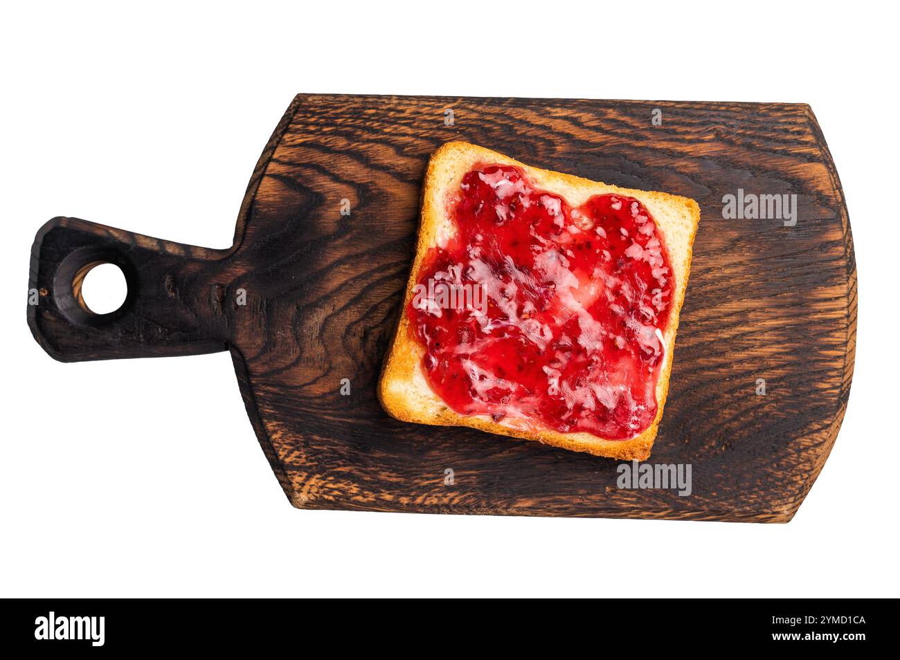 Toast from white bread with butter and Strawberry Jelly jam isolated on ...