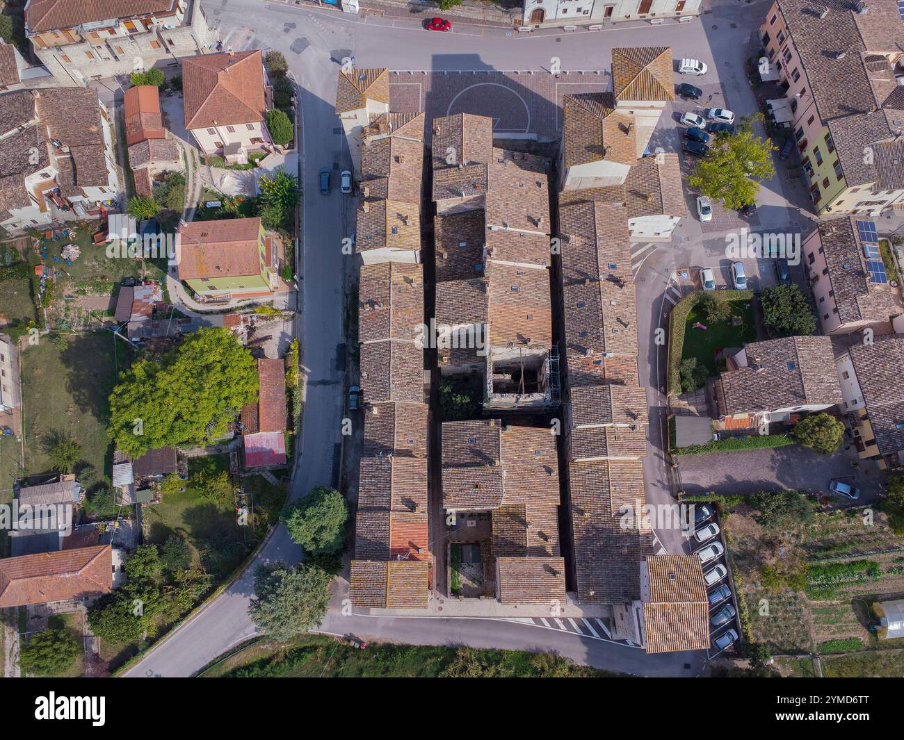 San Giacomo (Umbria-province of Perugia-municipality of Spoleto). View of the Fortified Village Stock Photo