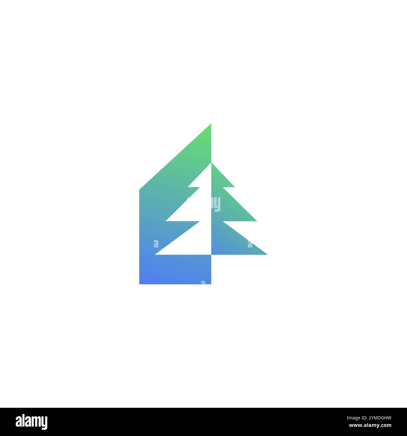 pine tree house logo vector icon. pine design with home Stock Vector
