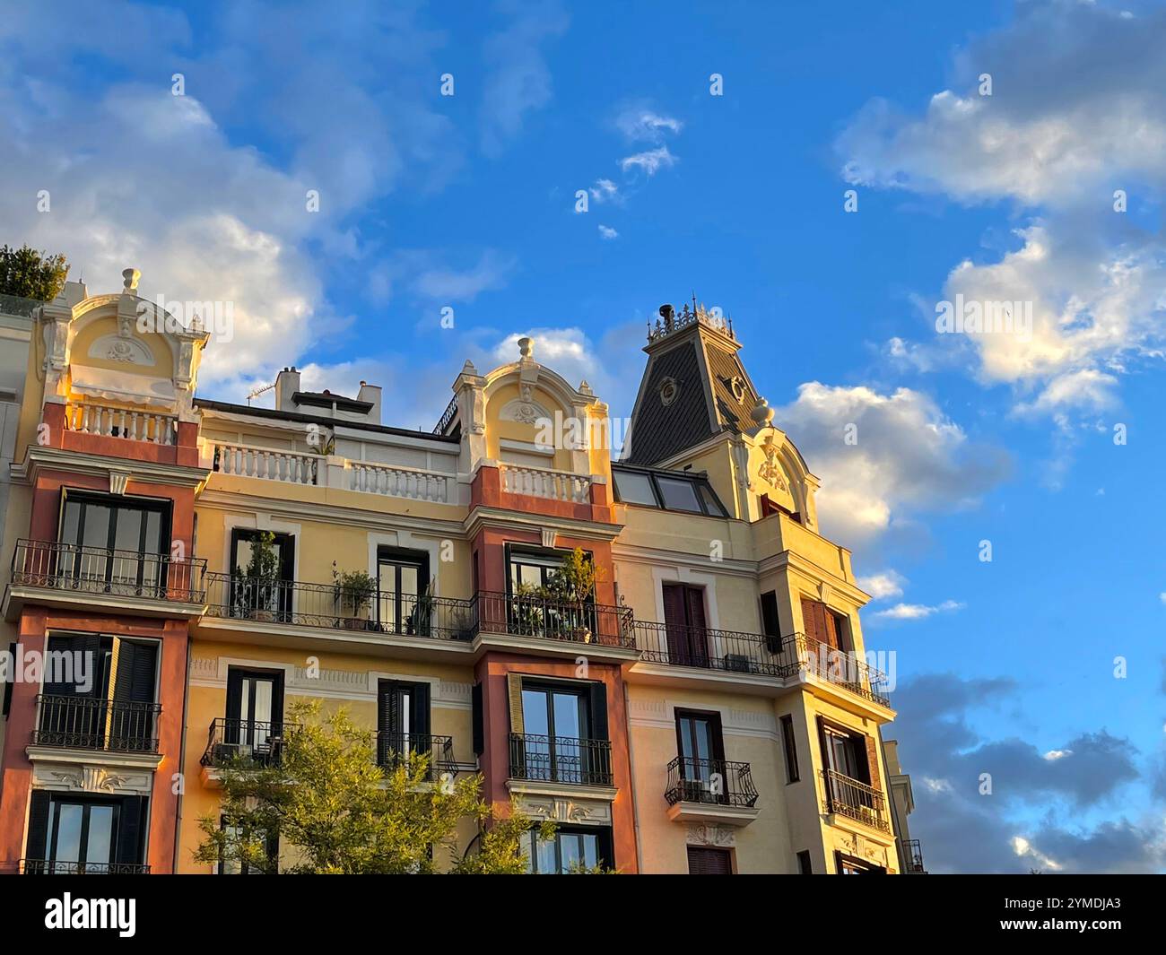 Facade of house. Alcala street, Madrid, Spain. - Smartphone Captured Stock Image
