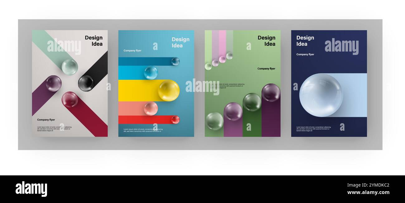 Amazing brochure cover set A4. Sphere effect. Perfect for any use Stock ...