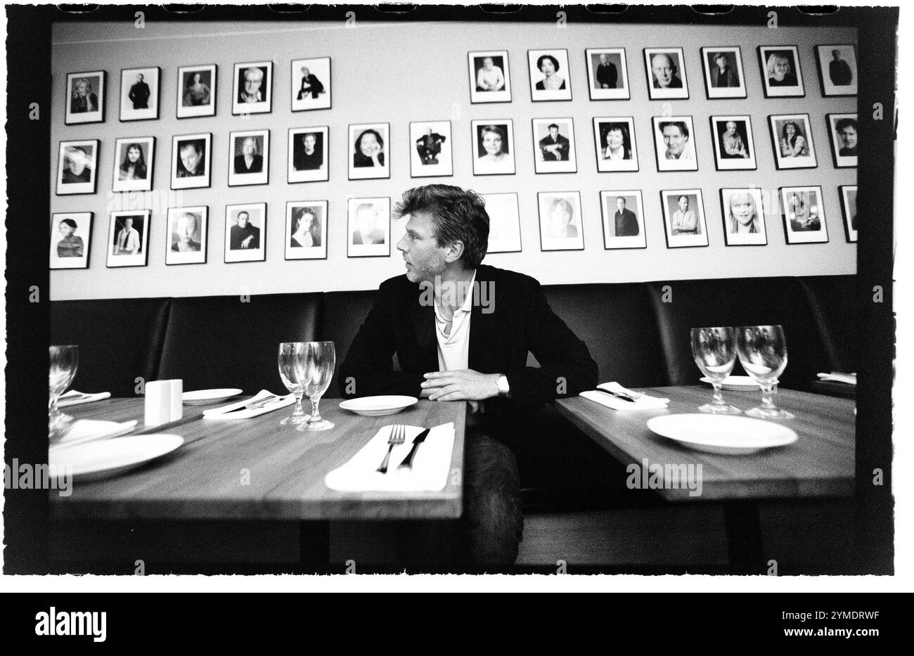 Actor Jakob Eklund Swedish film, television and stage actor, photographed at a restaurant just outside Dramaten, The Royal Dramatic Theatre, Stockholm, Sweden. Jakob Eklund portrays the fictional police officer Johan Falk and is currently with 'Executive Protection' (Swedish: Livvakterna, meaning 'The Bodyguards'). Stock Photo
