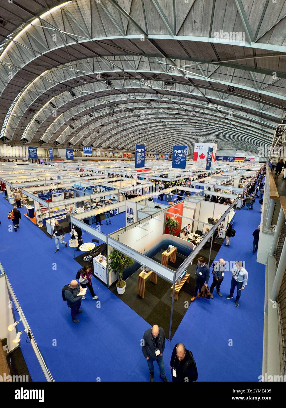 Looking down at the exhibition area of the RAI exhibition and conference centre near Amsterdam during the METS event. - Smartphone Captured Stock Image