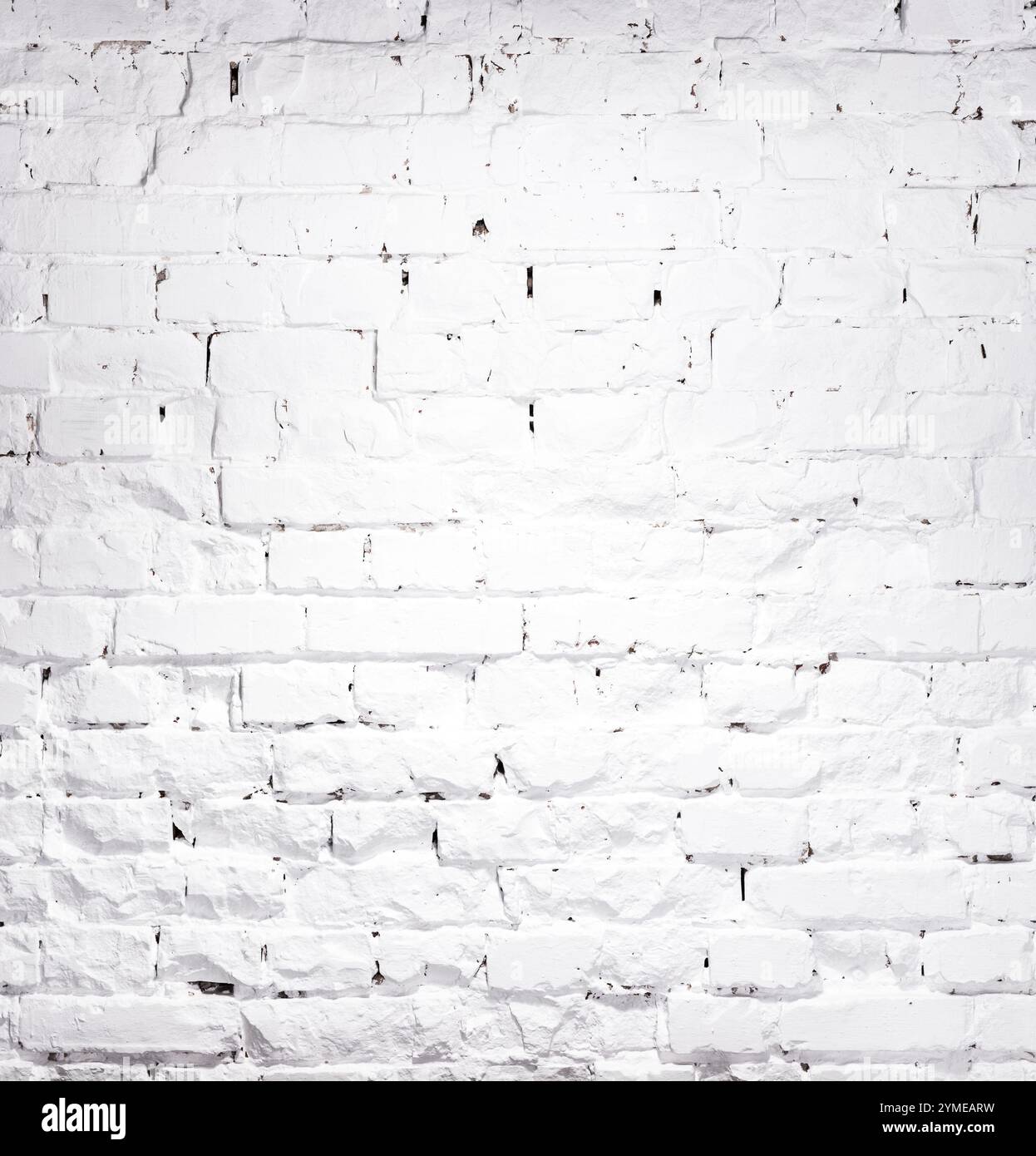 texture of illuminated brick whitewashed wall Stock Photo