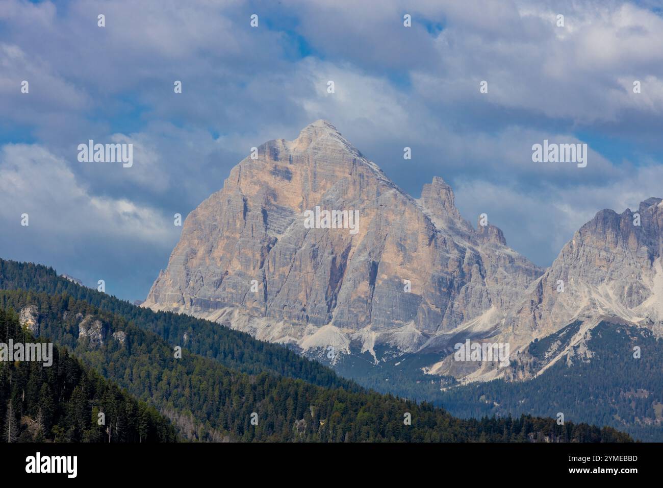 Aerial view of the Dolomites. Mountain landscape from above. Rocky ...