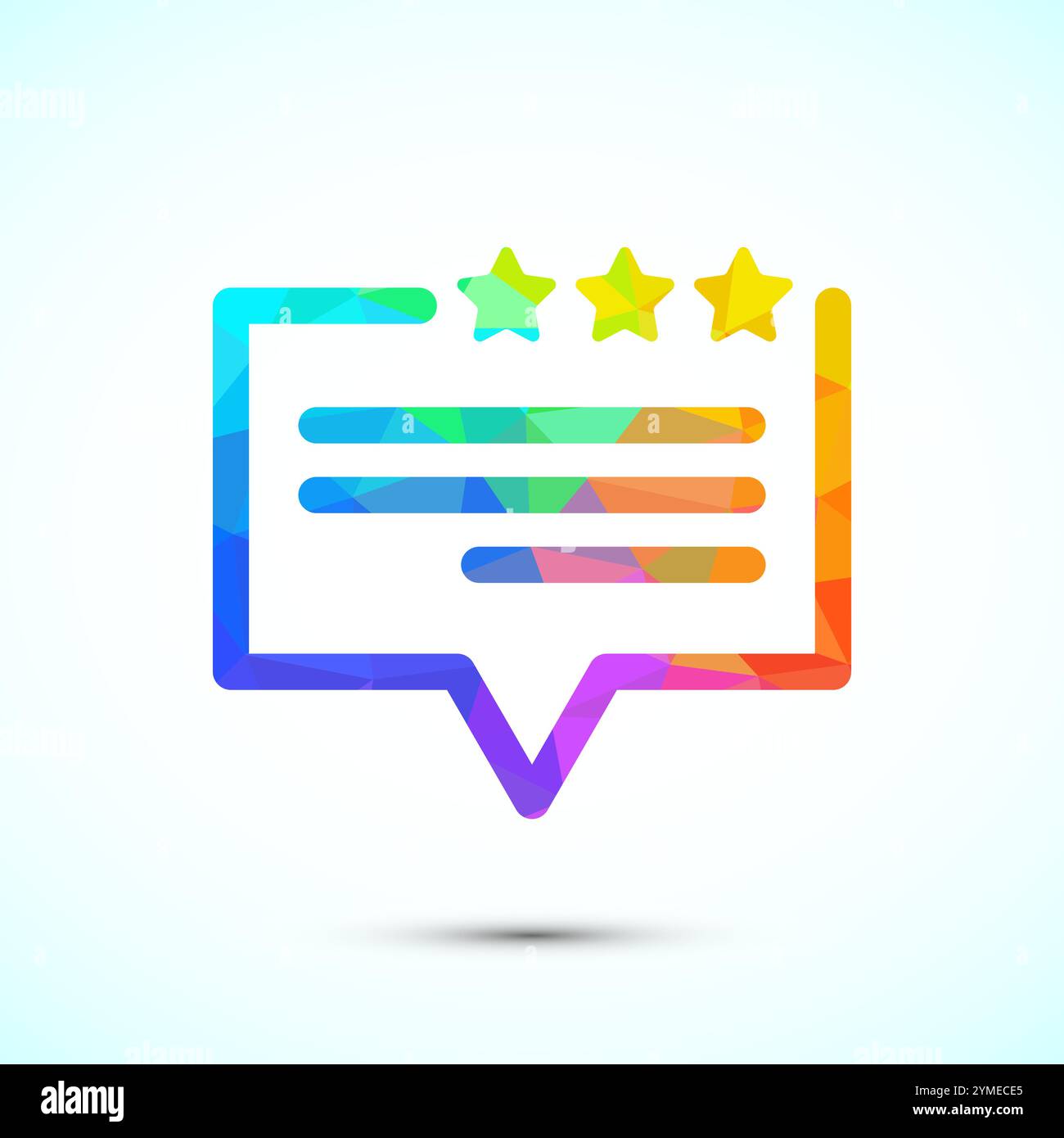 Testimonial icon, Quote icon, Quotation mark sign low poly style Stock ...