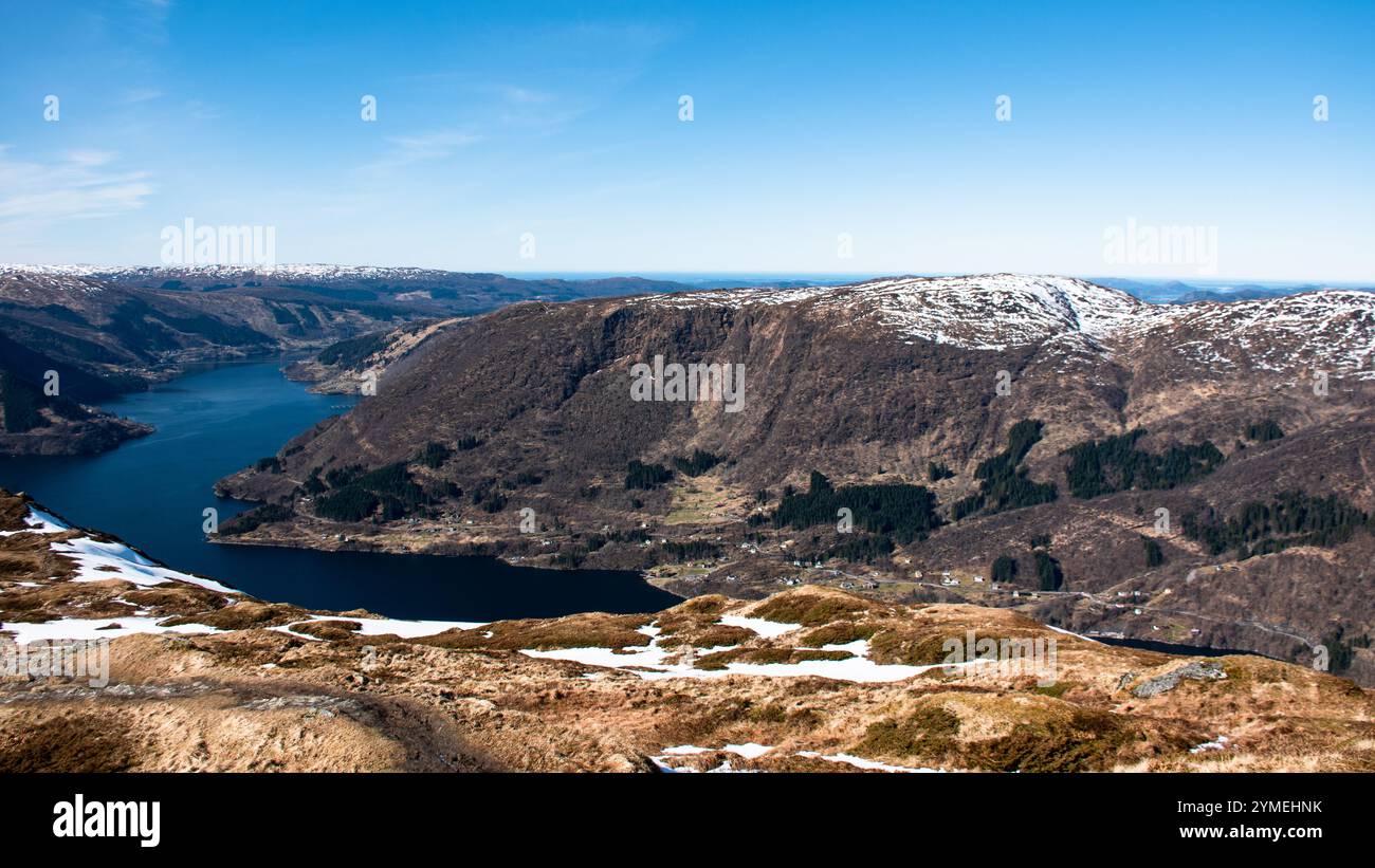 Fjords Spring Landscapes of the fjords on the hike to Hananipa view point, Norway ...