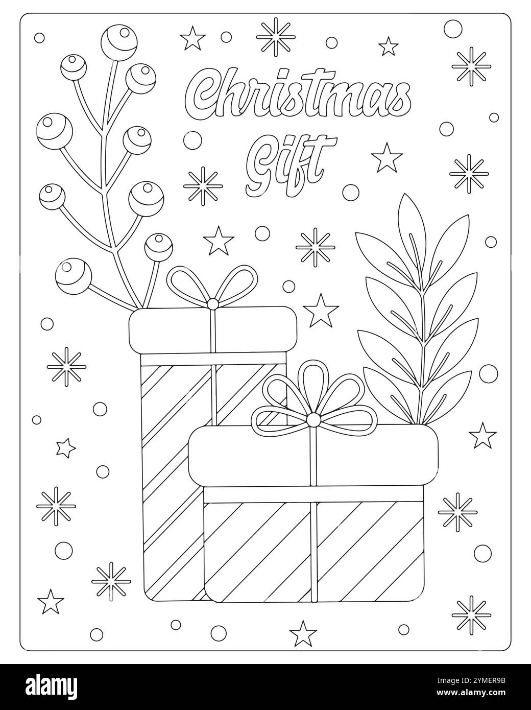Christmas Coloring Page for Kids Stock Vector Image & Art Alamy