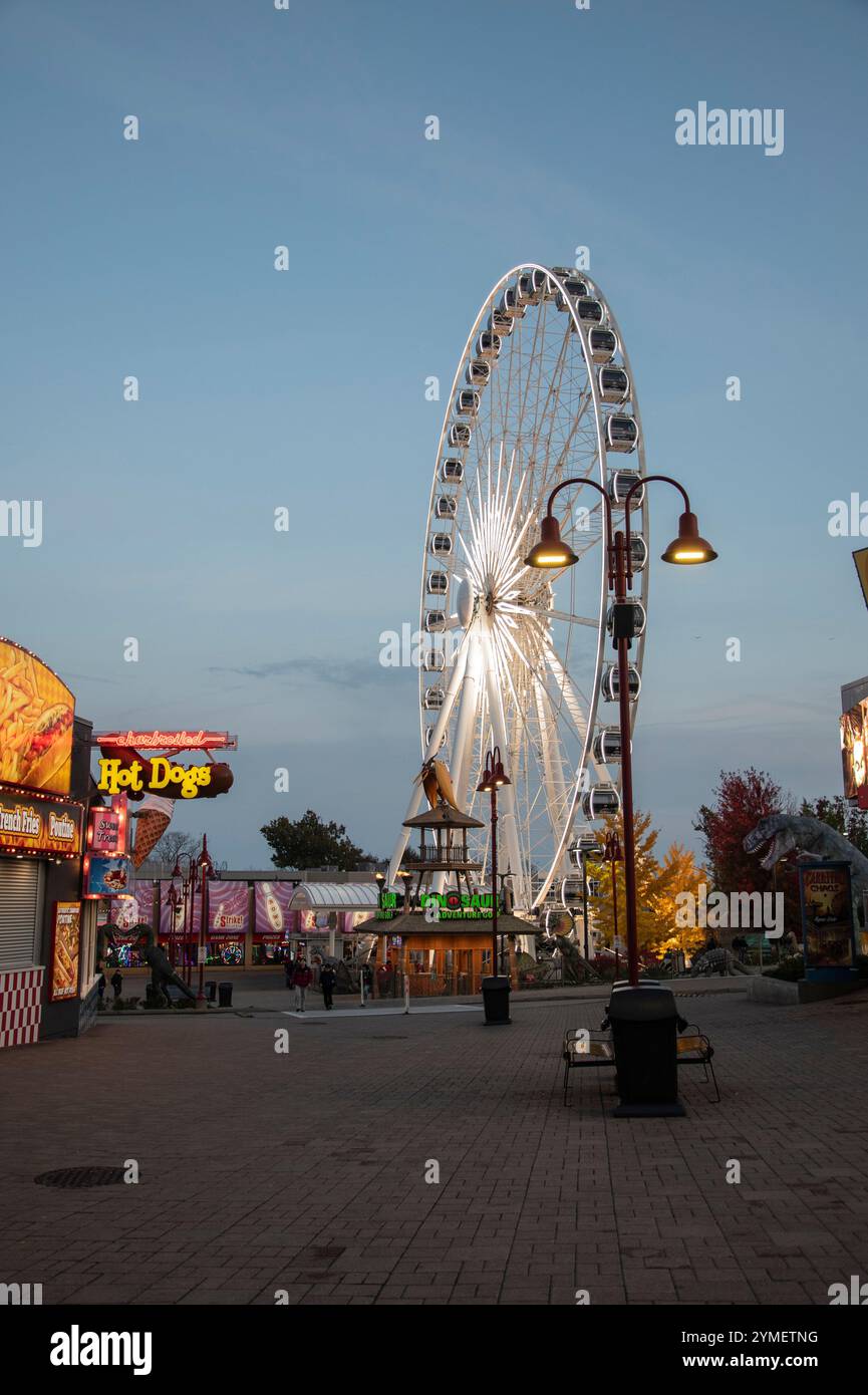 Sky Wheel on Clifton Hill in Niagara Falls, Ontario, Canada Stock Photo ...