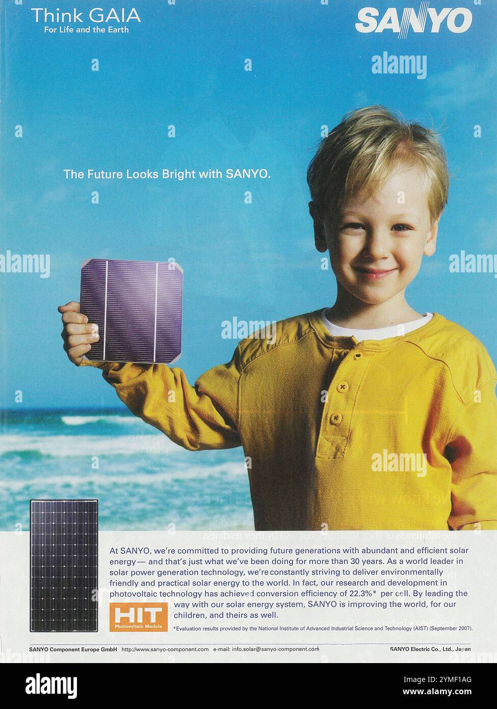 2008 Sanyo HIT photovoltaic module ad Stock Photo