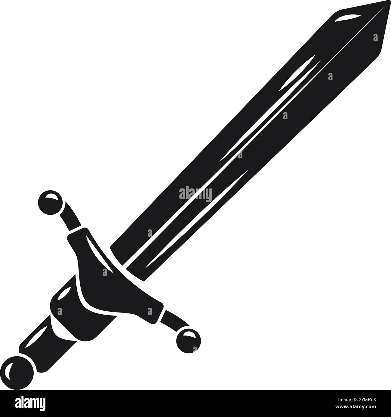 sword medieval weapon silhouette icon Stock Vector Image & Art - Alamy