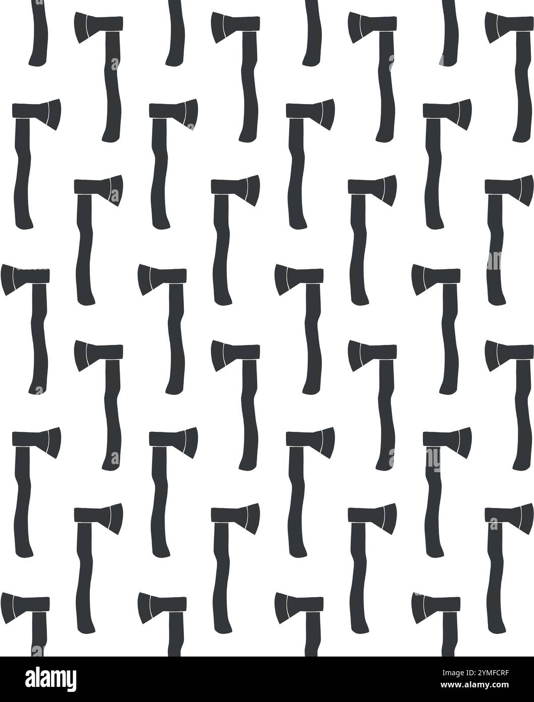 Vector seamless pattern of hand drawn sketch doodle axe isolated on white background Stock Vector