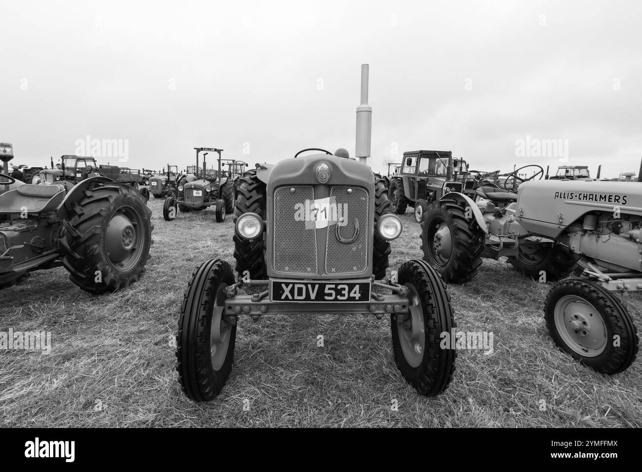 Old vintage farming tractors Black and White Stock Photos & Images - Alamy