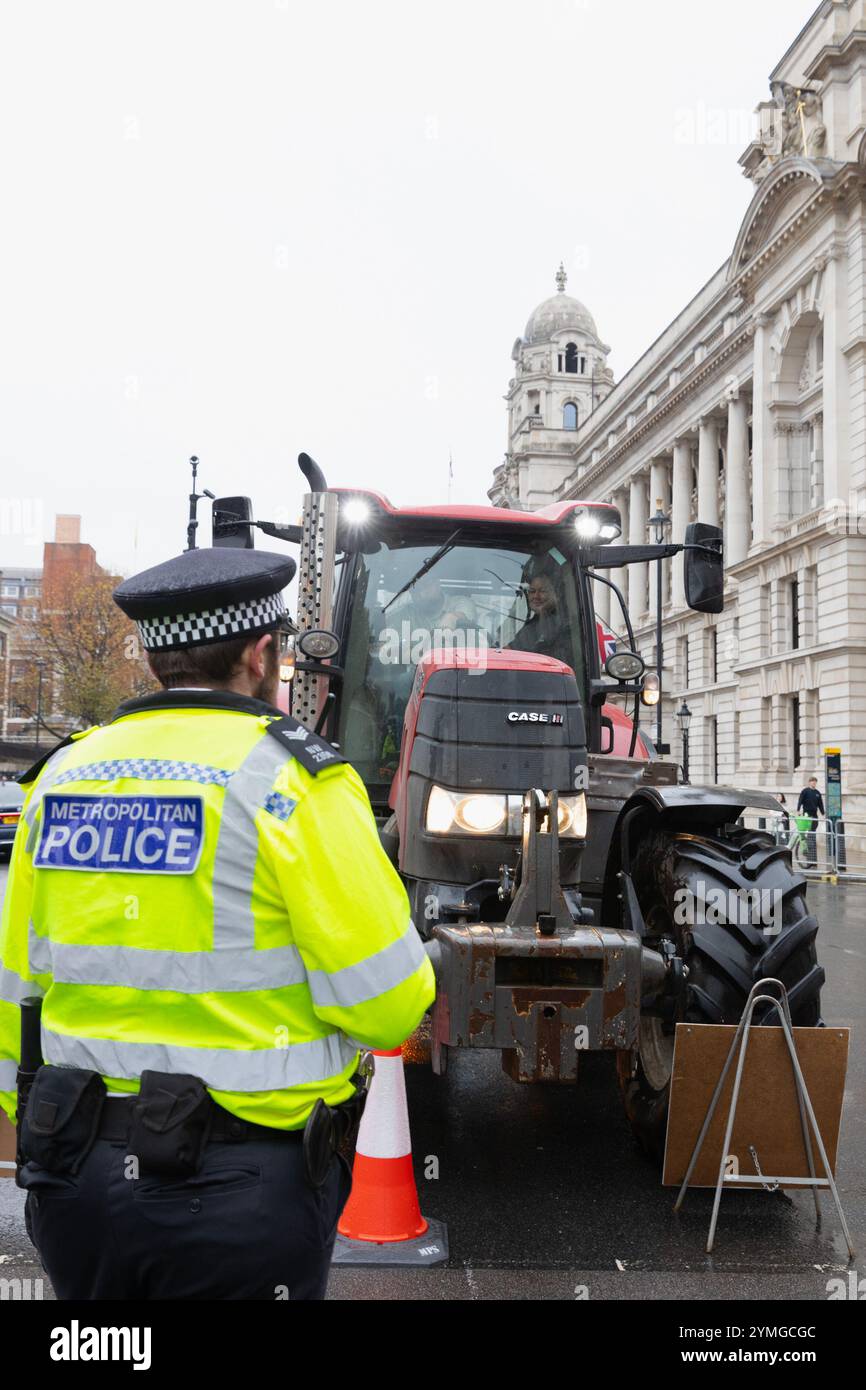 Farmers protest against the change in Labour's Inheritance tax on farm land worth over £1million. Stock Photo