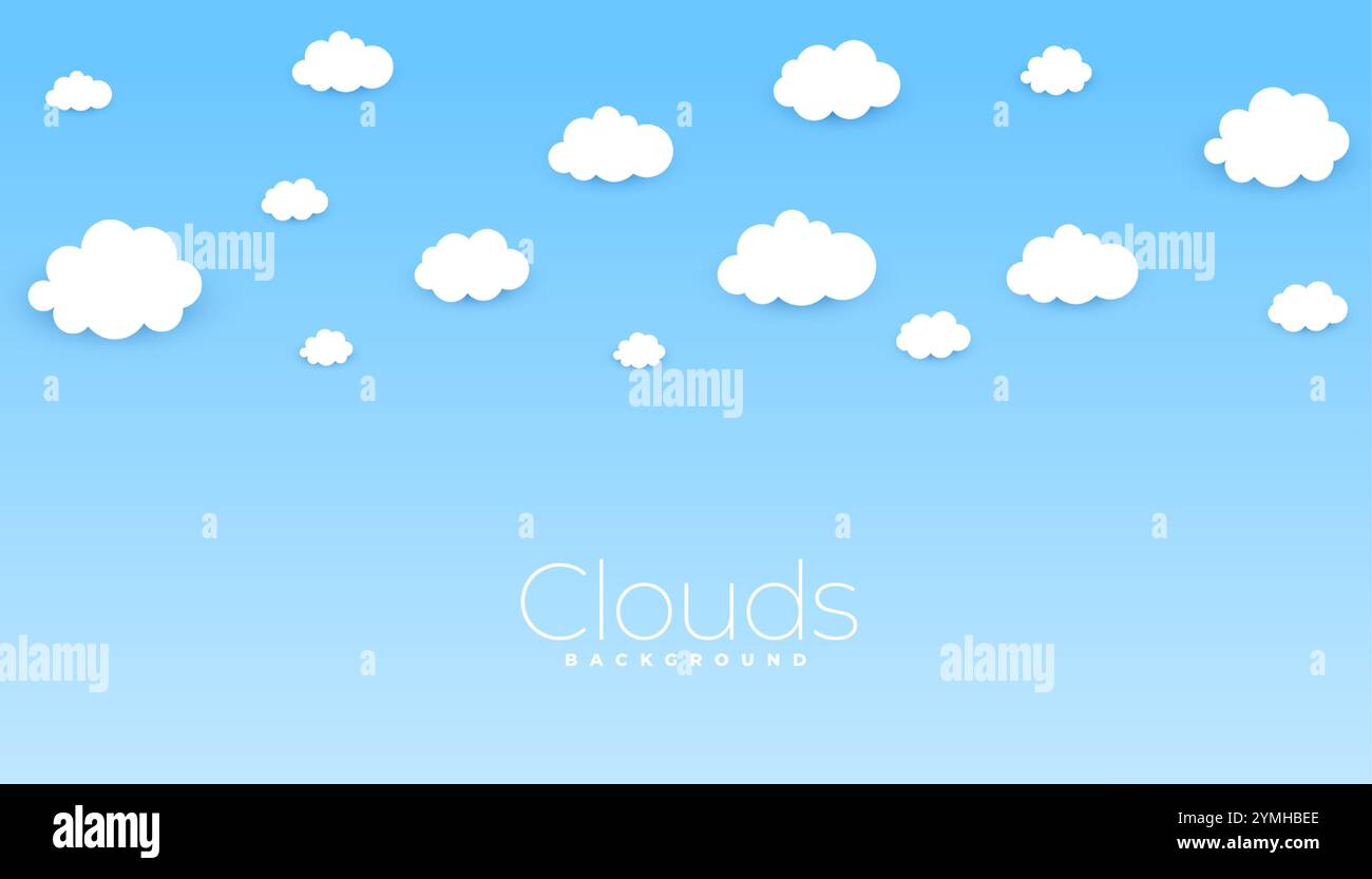 cute and fluffy weather clouds backdrop wallpaper design vector Stock ...