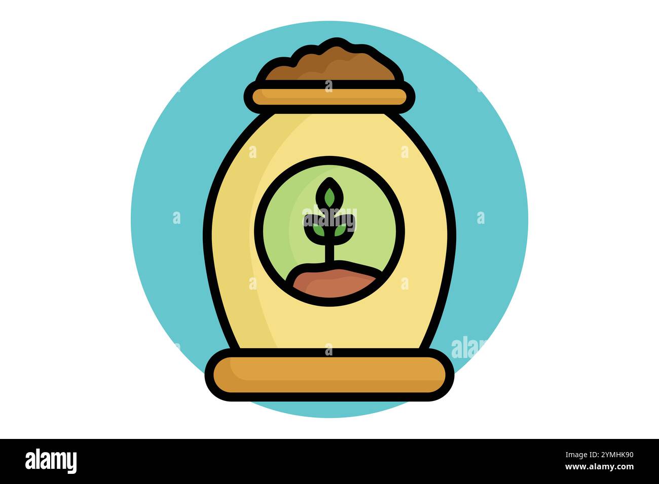 Fertilizer icon. colored outline icon style. icon related to gardening. gardening tools elements vector illustration Stock Vector