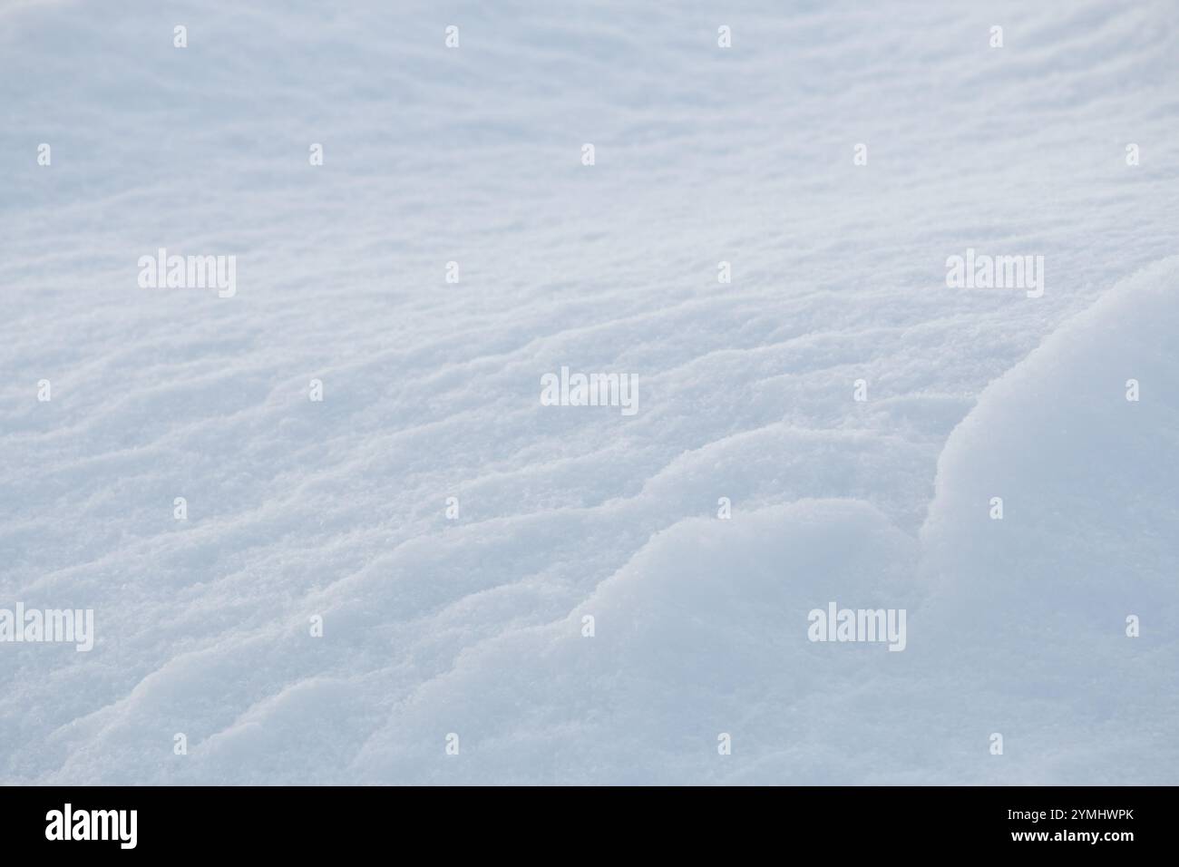 Ripple pattern on fresh white snow texture background Stock Photo