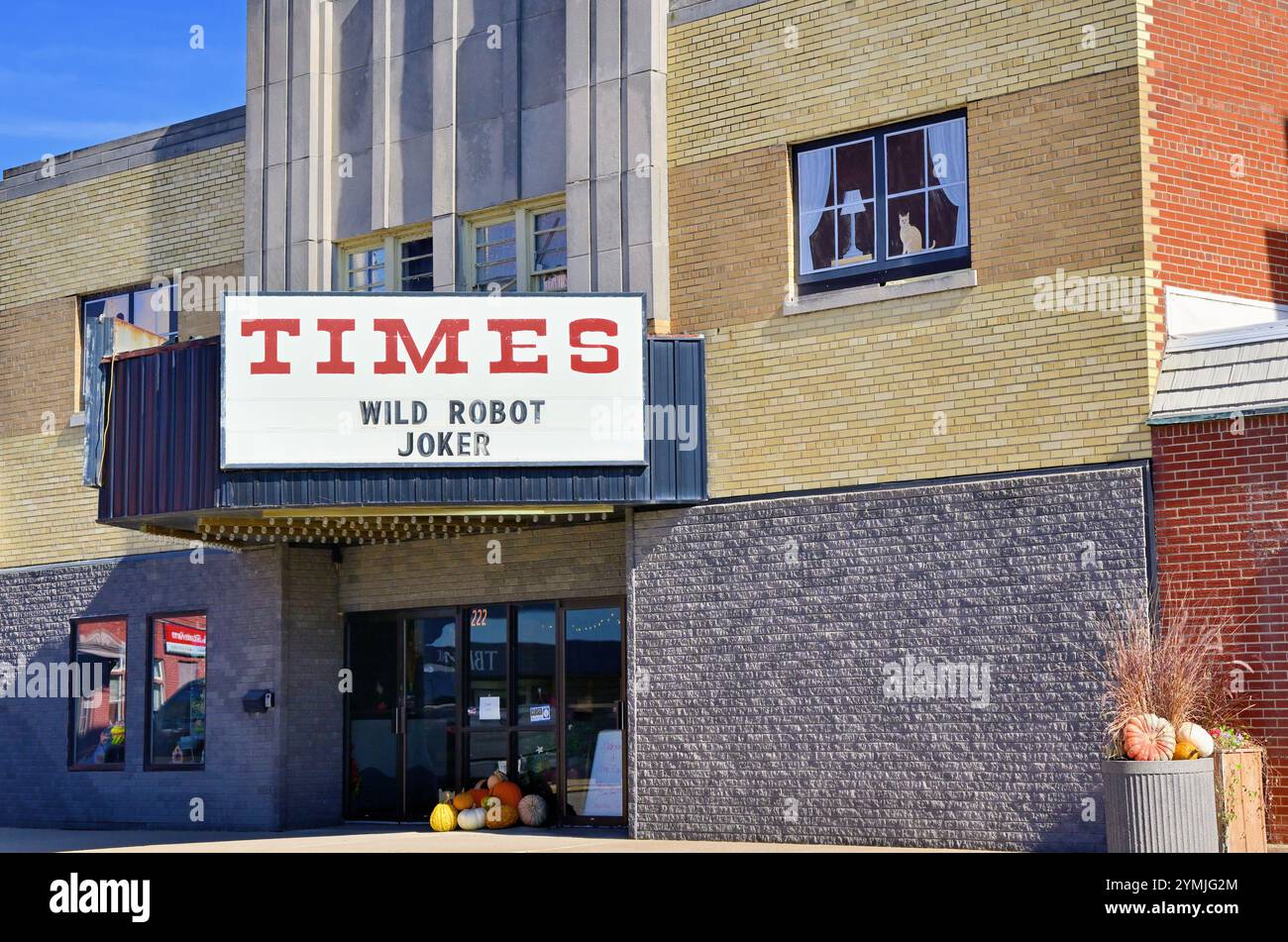 Savanna, Illinois, USA. Small town movie or cinema theatre Stock
