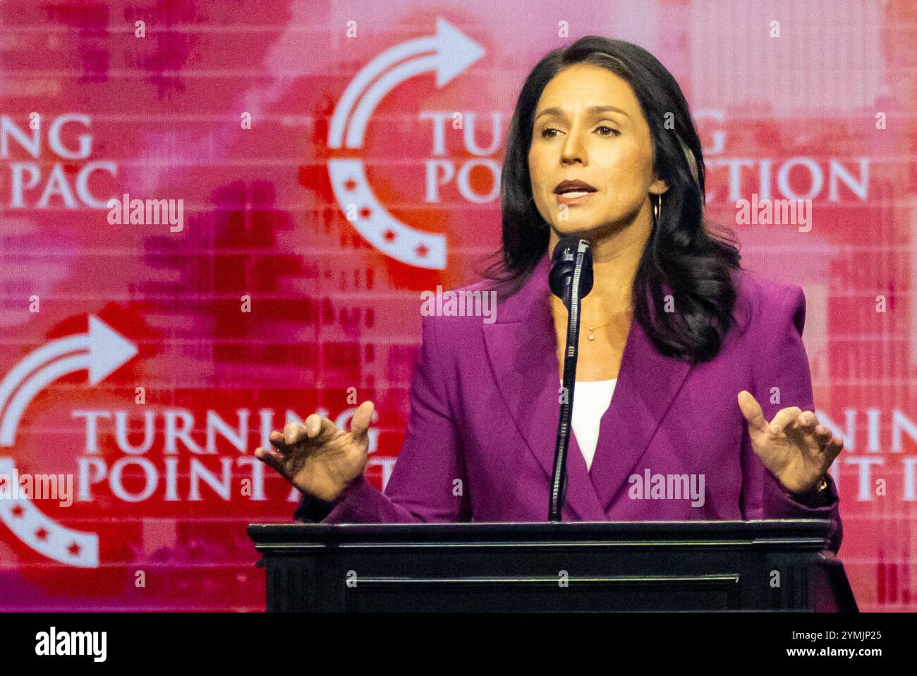 Tulsi Gabbard speaks during a Turning Point Action rally in support of ...