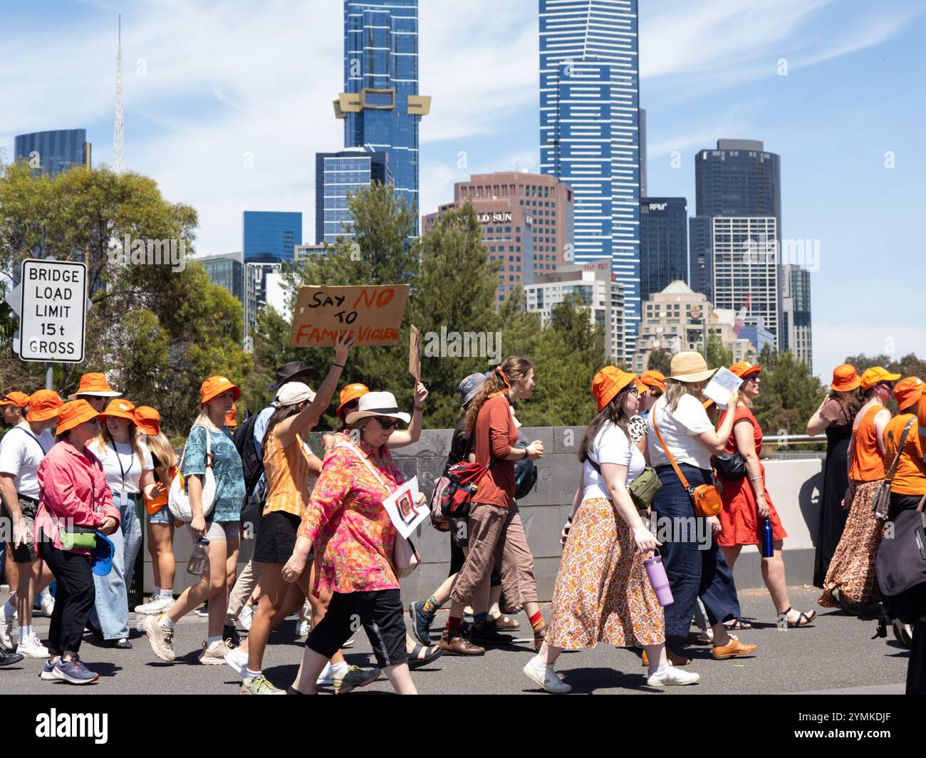 Melbourne, Australia. 22nd Nov, 2024. Rally-goers march through the ...