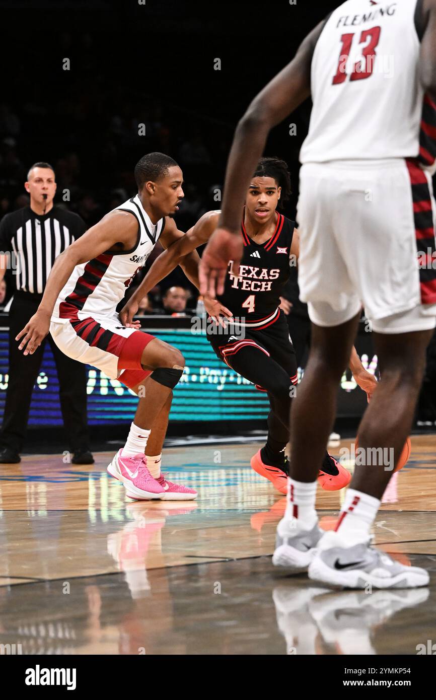 Brooklyn, New York, USA. 22nd Nov, 2024. CHRISTIAN ANDERSON 4 G OF TEXAS TECH RED RAIDERS during UKG Legends Classic NCAA Basketball game betweenTexas Tech and St Josephs at Barclays Center Brooklyn NY (Credit Image: © James Patrick Cooper/ZUMA Press Wire) EDITORIAL USAGE ONLY! Not for Commercial USAGE! Stock Photo