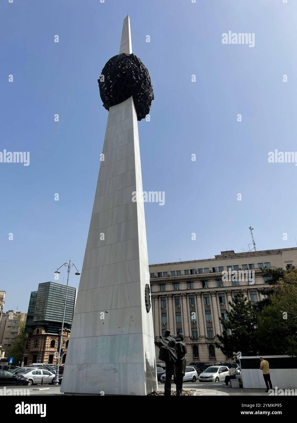 Memorial of rebirth in Revolutionsplatz, Bucharest, Romania - Smartphone Captured Stock Image