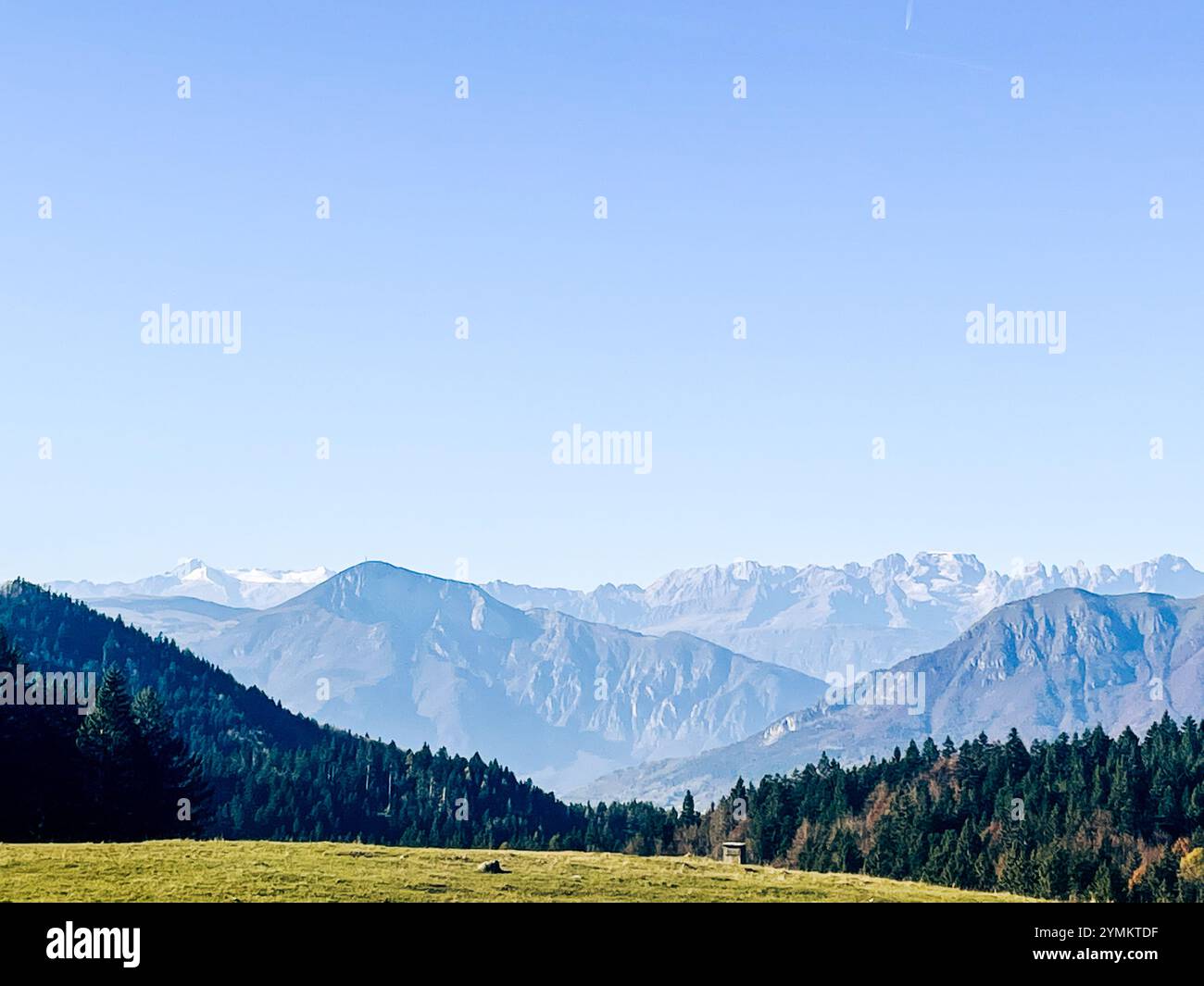 Alpine landscape on the Asiago plateau, Altopiano di Asiago, Italy - Smartphone Captured Stock Image