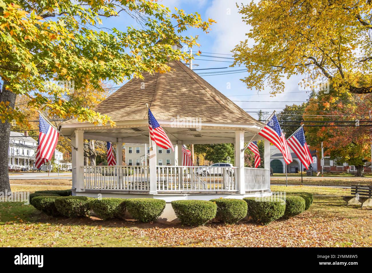 bandstand in the small town of templeton Massachusetts usa Stock Photo
