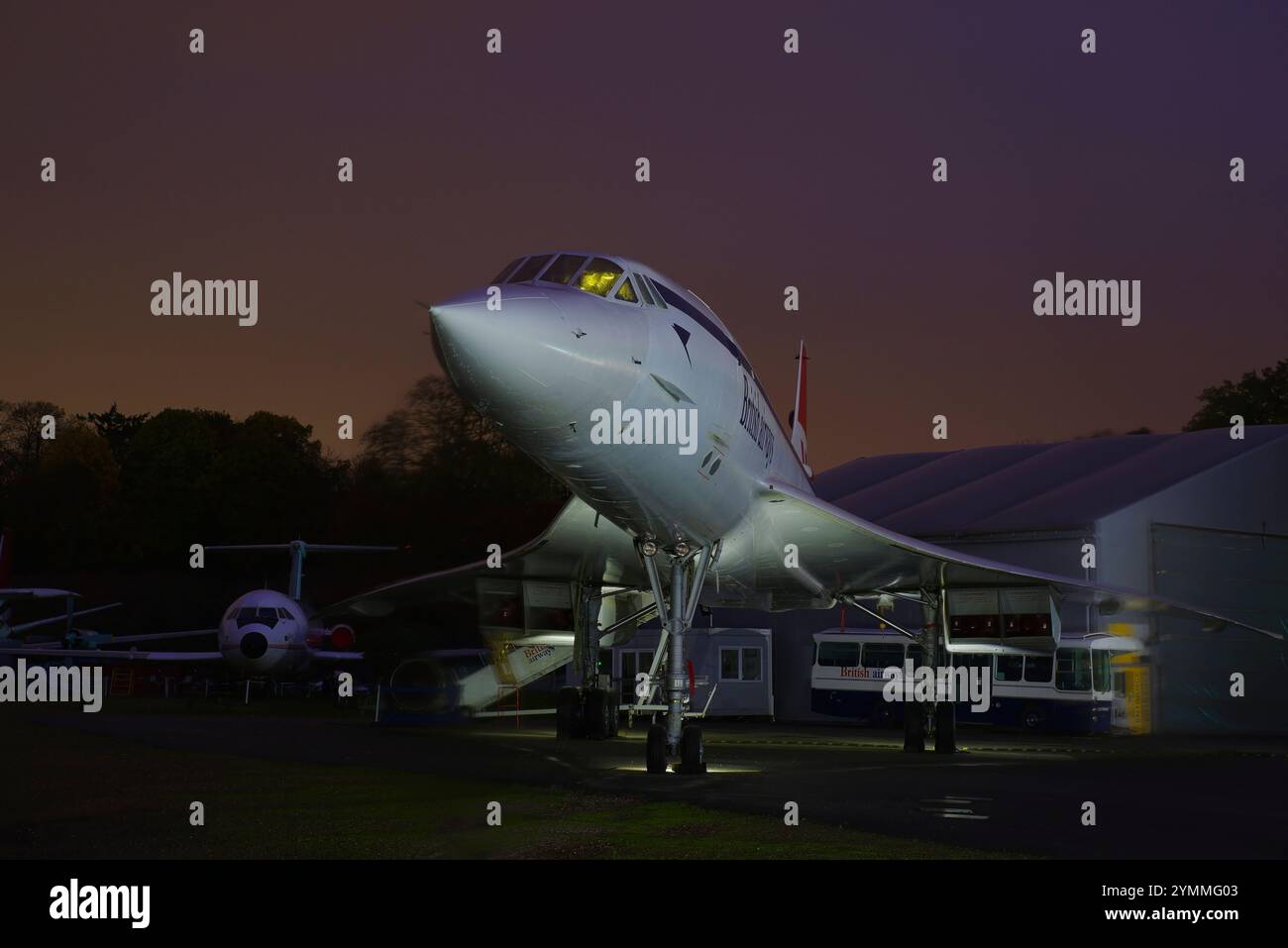 BAC Aerospatiale, Concorde, G-BBDG, Brooklands, Museum, Weybridge, England, United Kingdom. Stock Photo