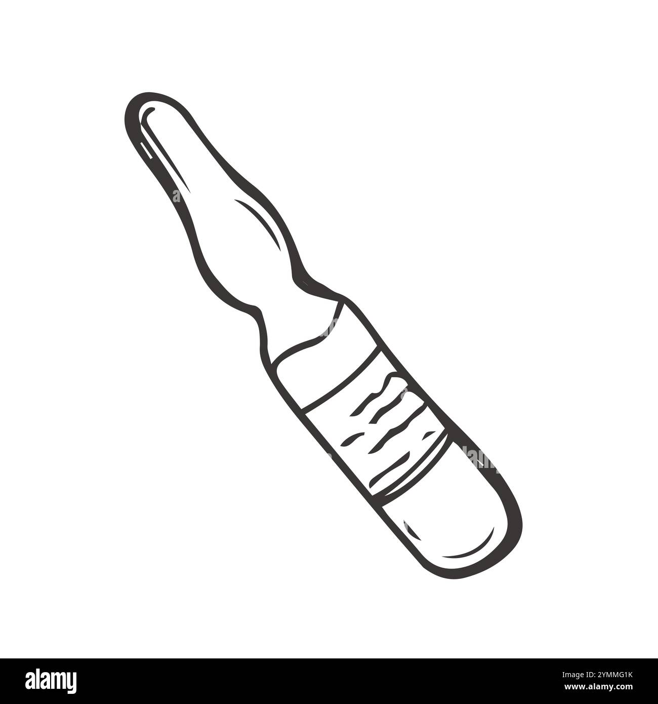 Medical ampoule doodle style vector illustration isolated on white Stock Vector