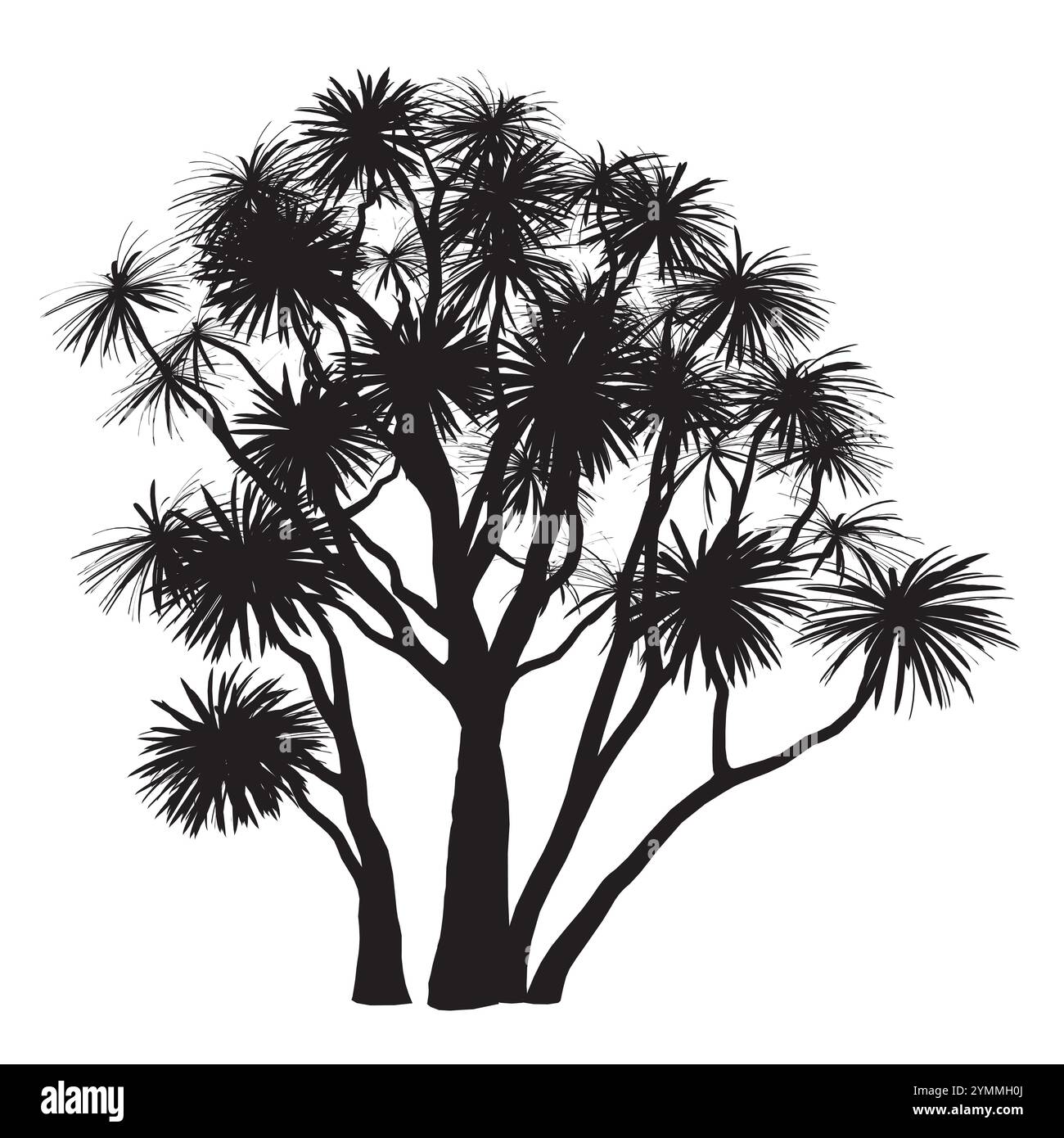 Black tree isolated on white background. Silhouette tree Stock Vector ...