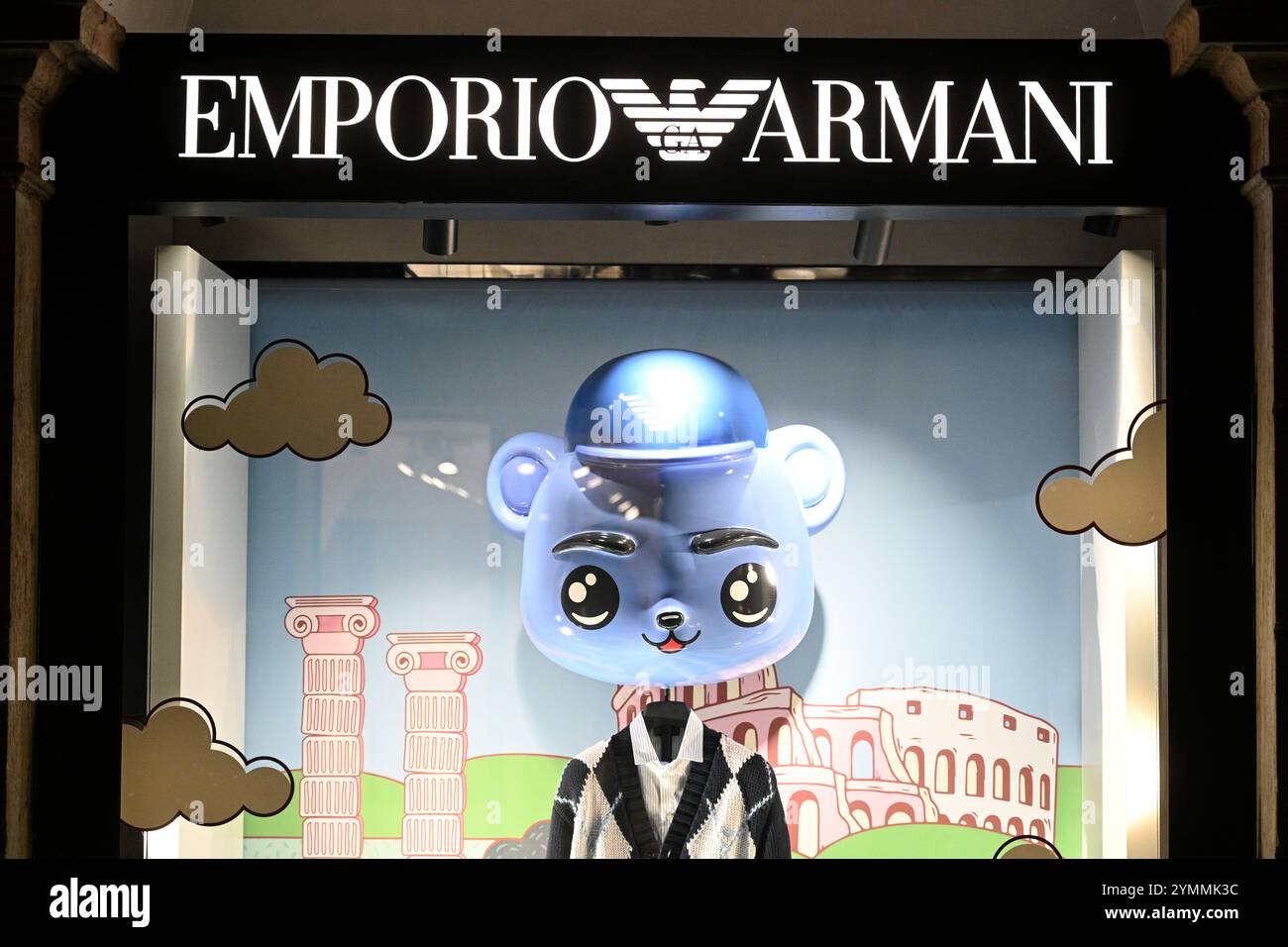 Rome, Italy - October 31, 2024: Emporio Armani store in Piazza di Spagna in Rome. Stock Photo