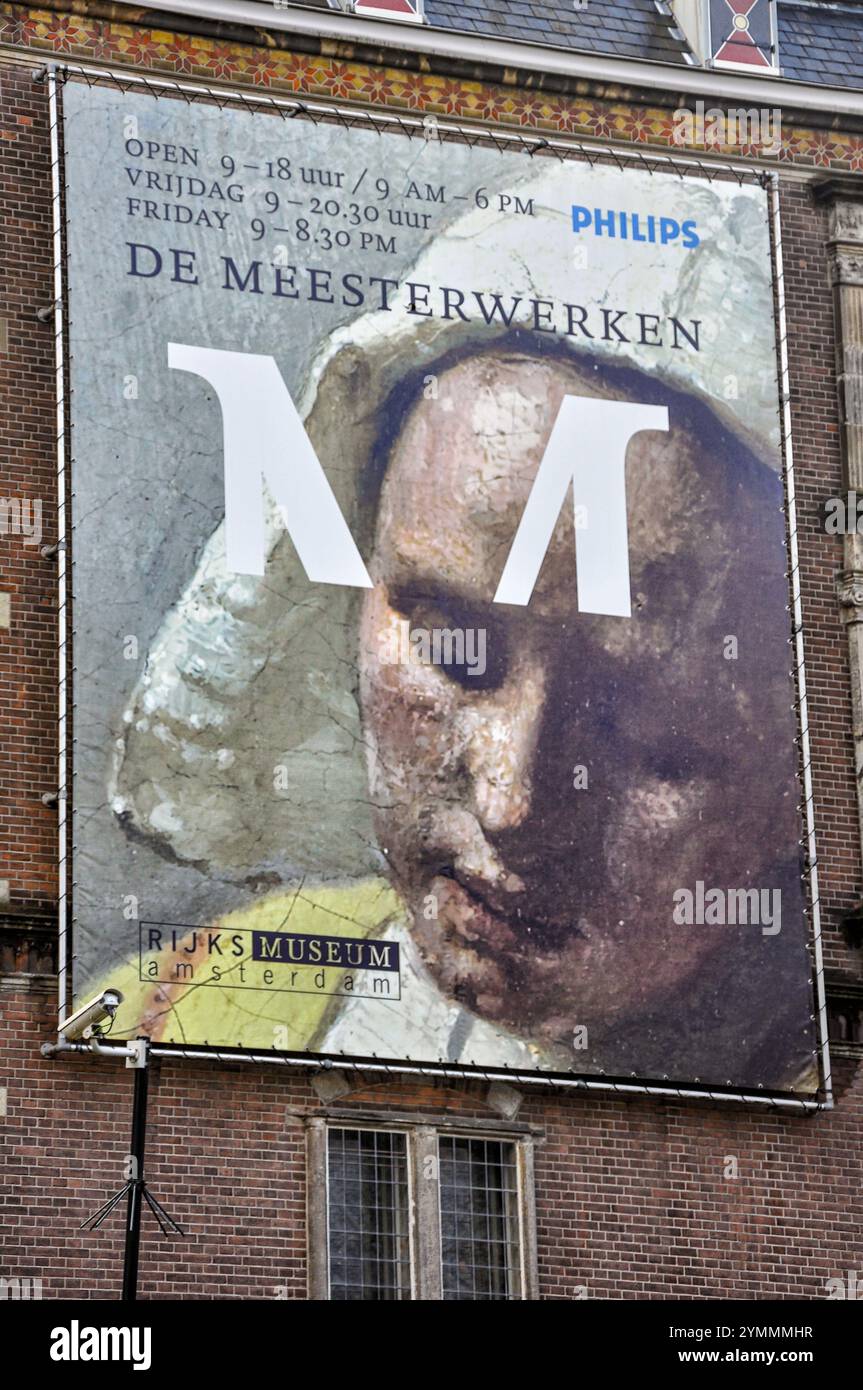 Poster of a temporary exhibition of masterpieces at the Rijksmuseum Amsterdam (2009) Stock Photo