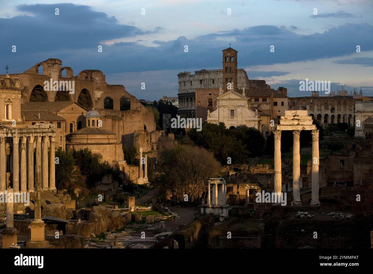 Light Source In Rome The light of sunset is cast on the Roman Forum in Rome Stock Photo - Alamy