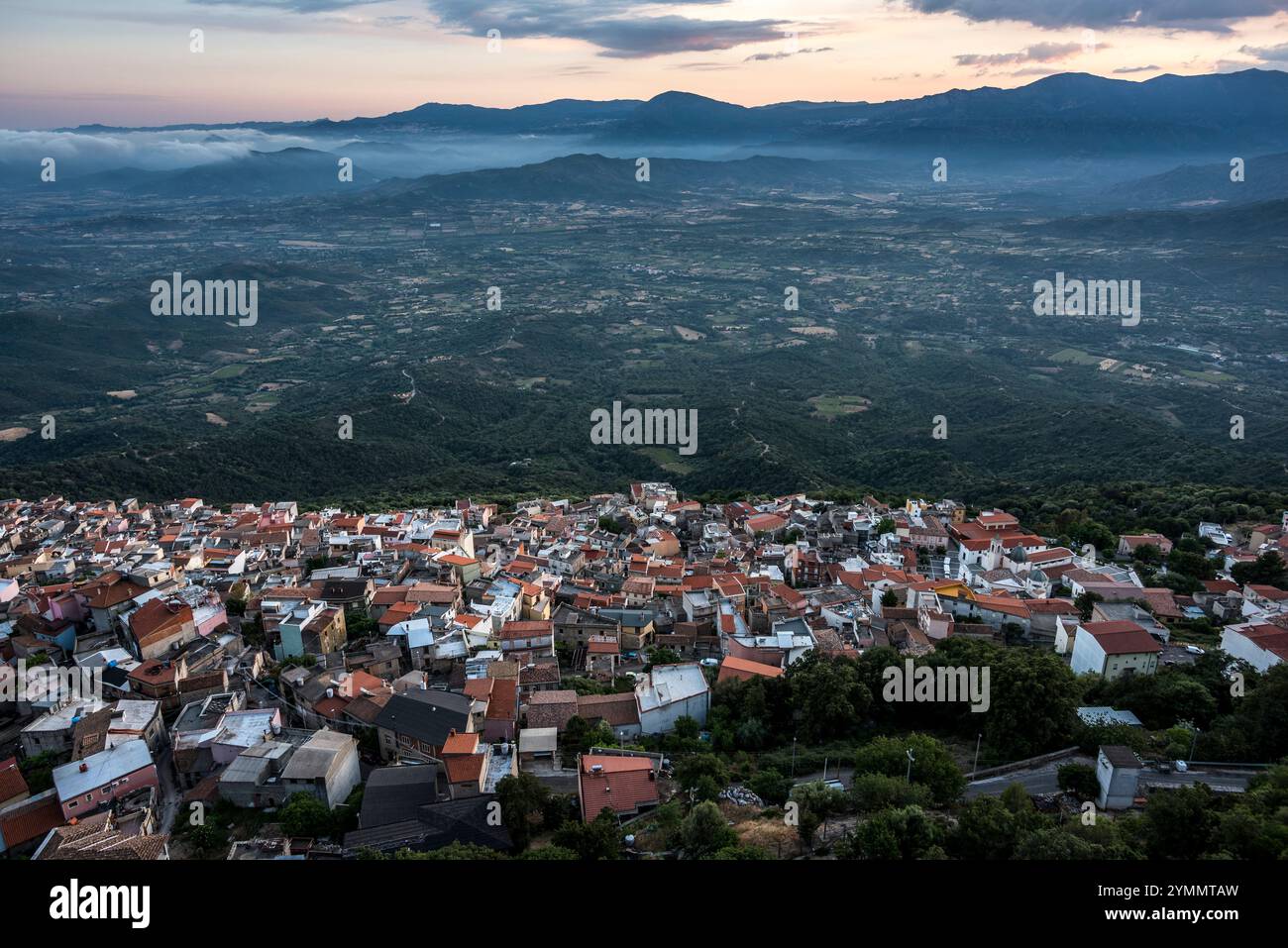 Landscape of Baunei, a small village in Oglistra, Sardinia, Italy Stock ...